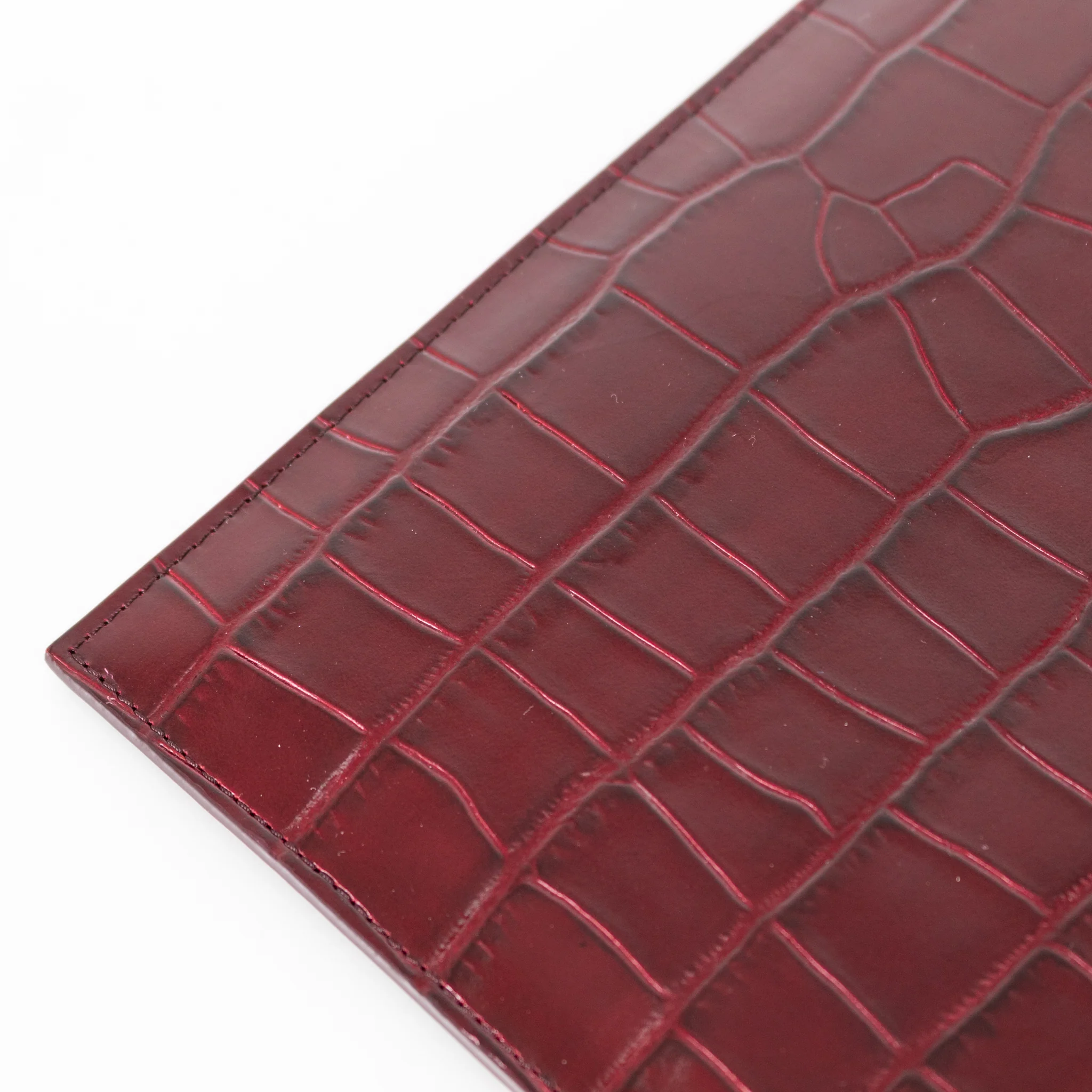 Aspinal Of London Burgundy Croc Leather Pochette - Image 10