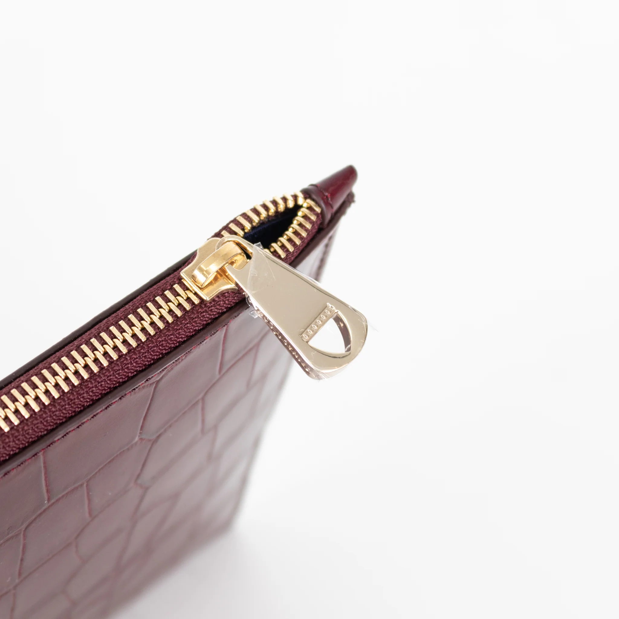 Aspinal Of London Burgundy Croc Leather Pochette - Image 9