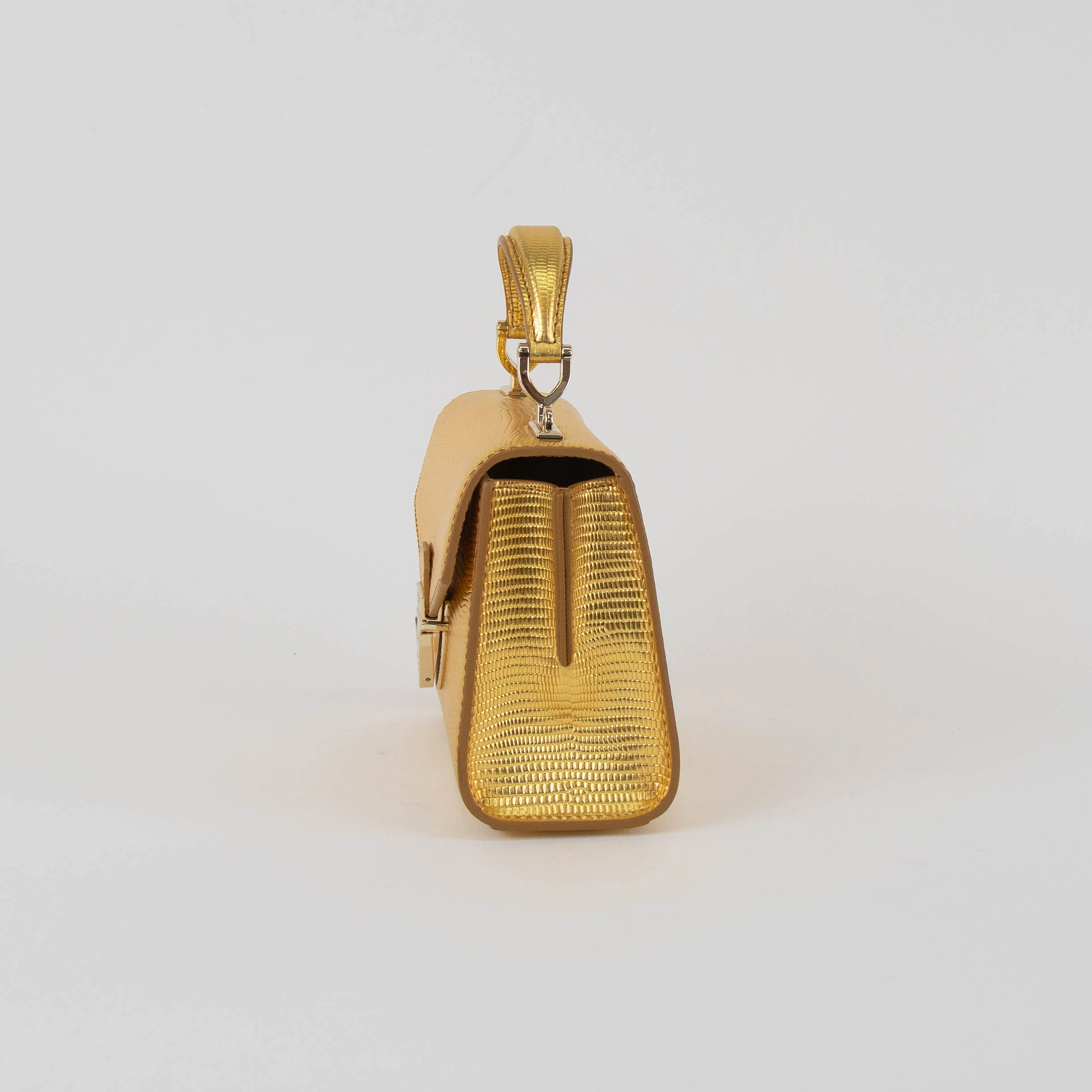 Aspinal Of London Gold Mini Modern Mayfair Bag - Image 6