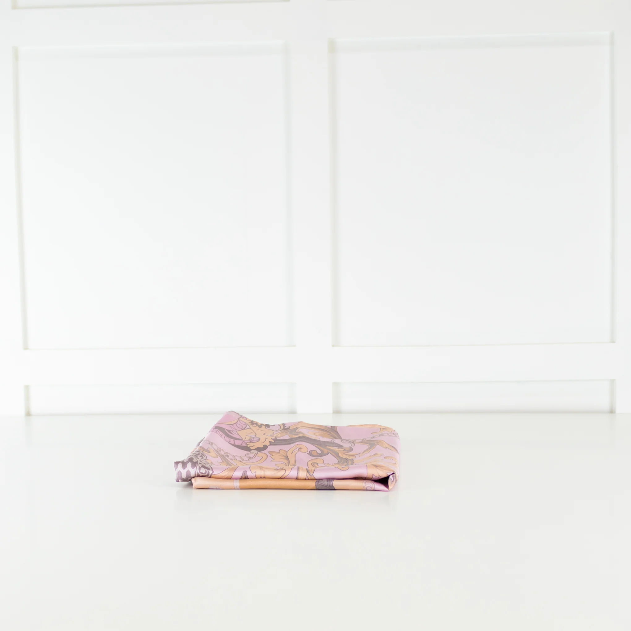 Aspinal Of London Pale Pink Beige Silk Square Scarf - Image 4
