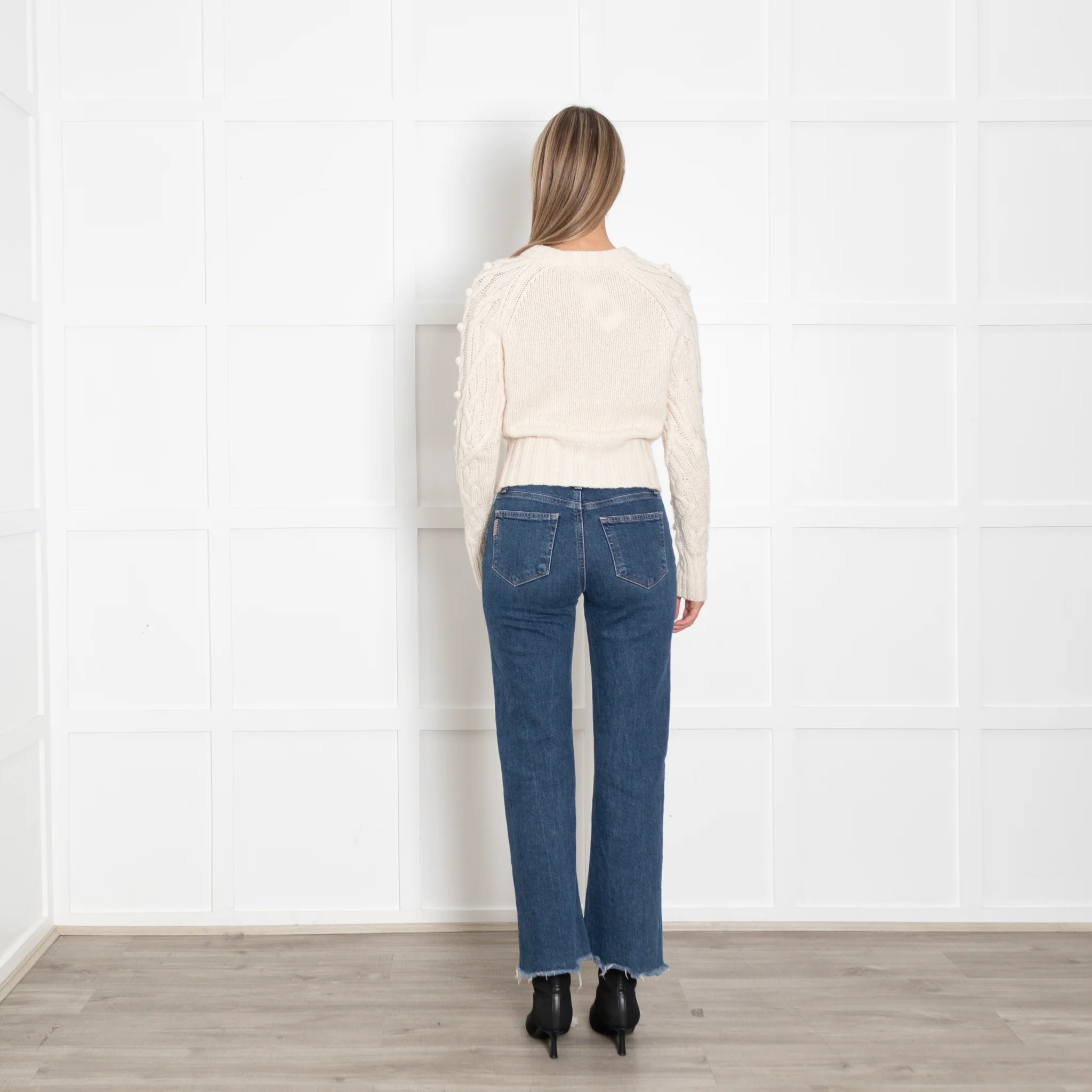 Autumn Cashmere Cream Cable Knit Short Jumper - Image 5