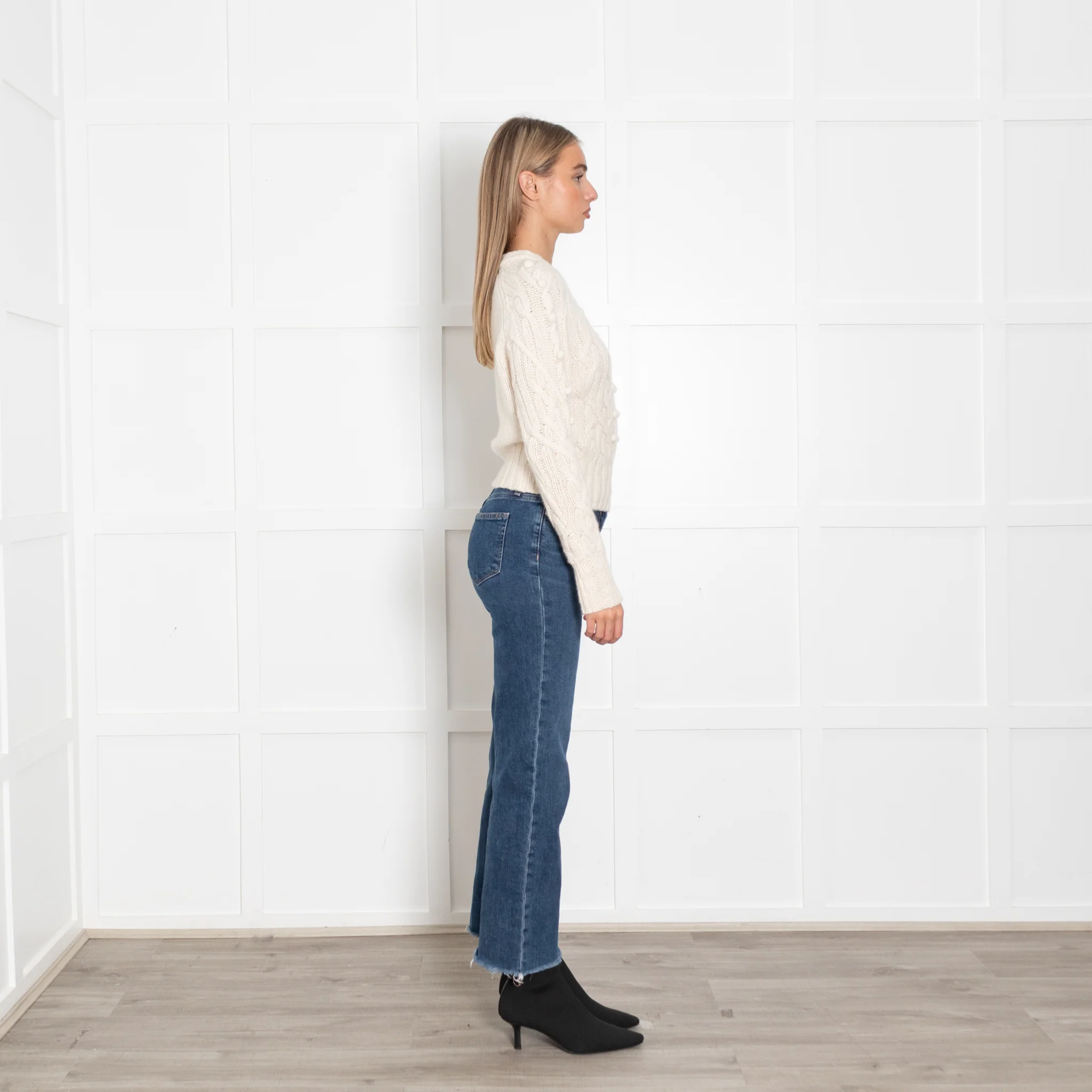 Autumn Cashmere Cream Cable Knit Short Jumper - Image 6