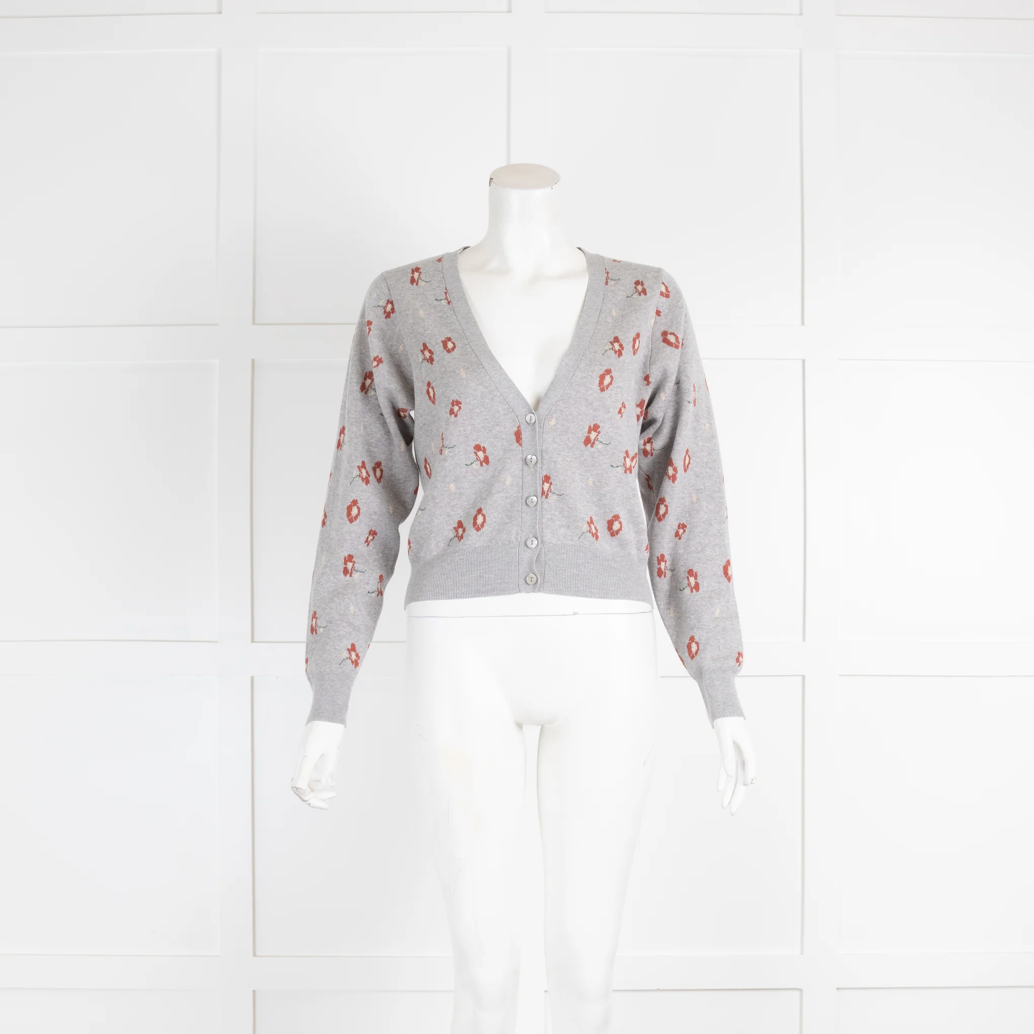 Autumn Cashmere Grey V Neck Cardigan