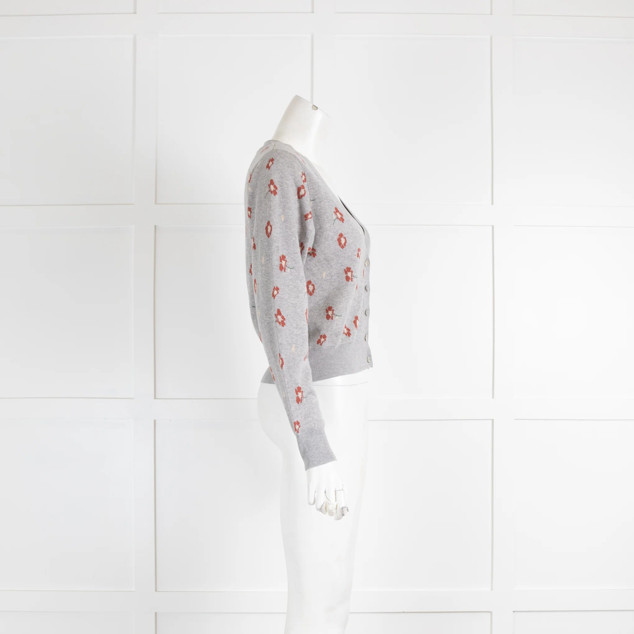 Autumn Cashmere Grey V Neck Cardigan - Image 2