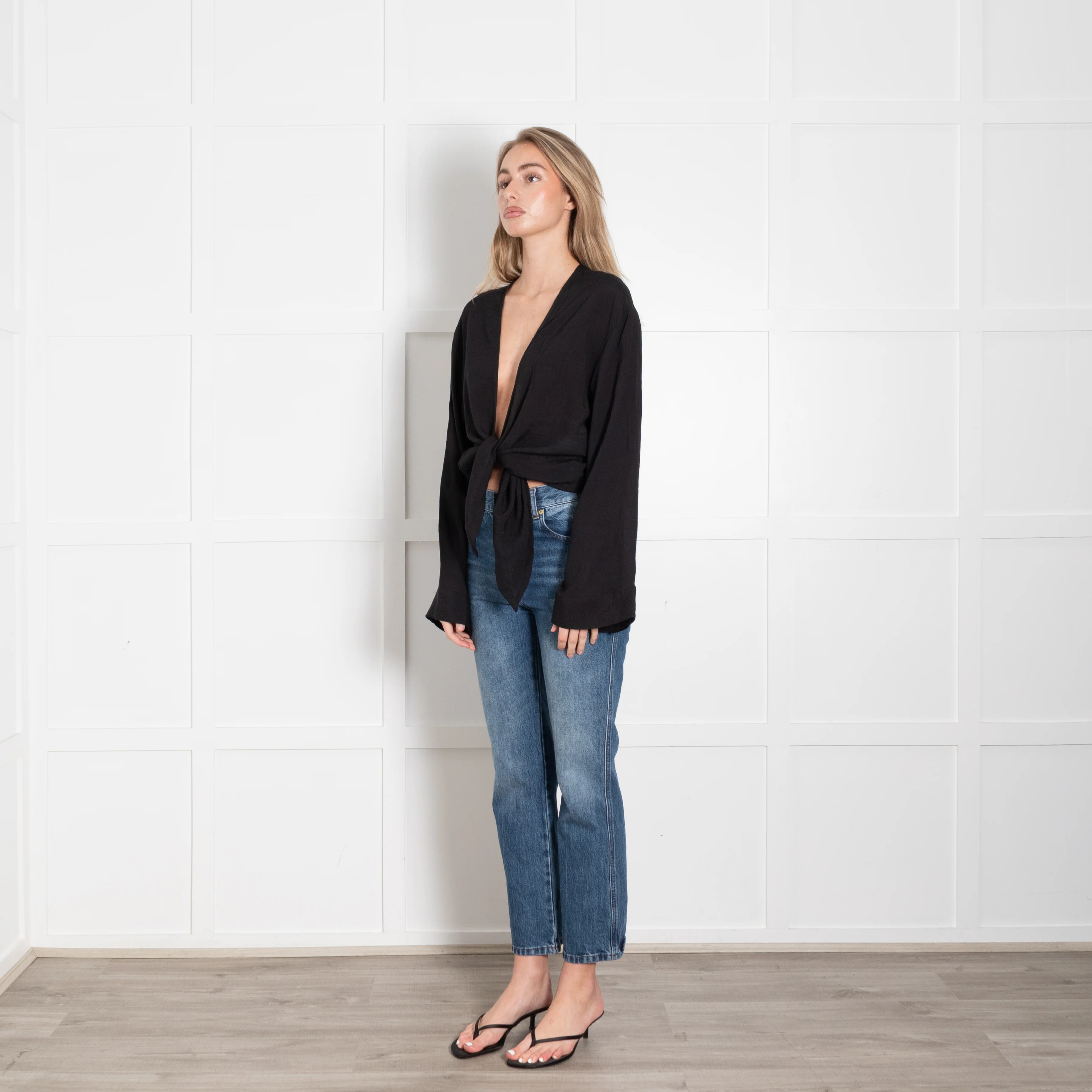 Monday Away That Day Black Waterfall Cardigan - Image 3