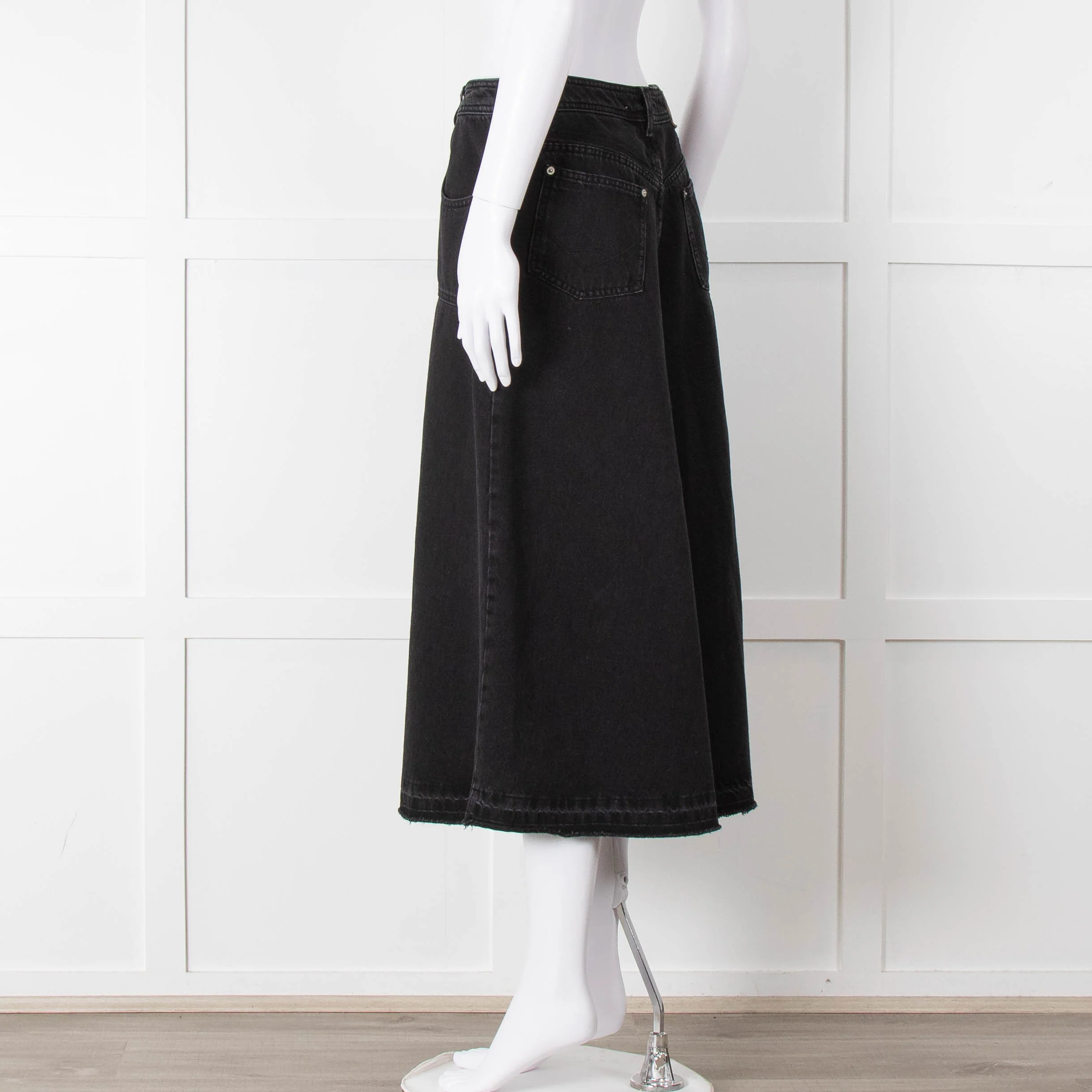 BA & SH Black Denim A Line Skirt - Image 6