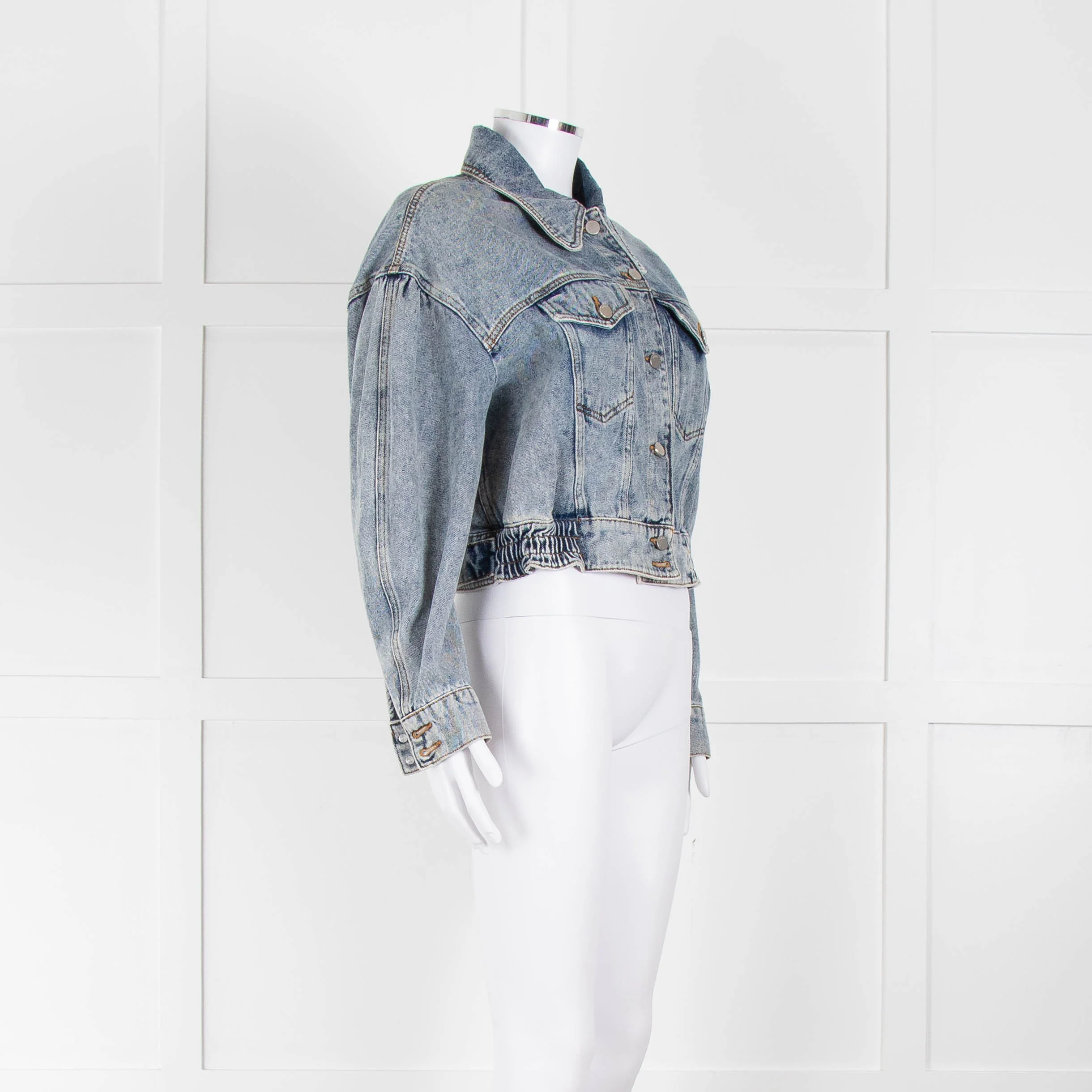 BA & SH Blue Acid Wash Cropped Jacket - Image 2