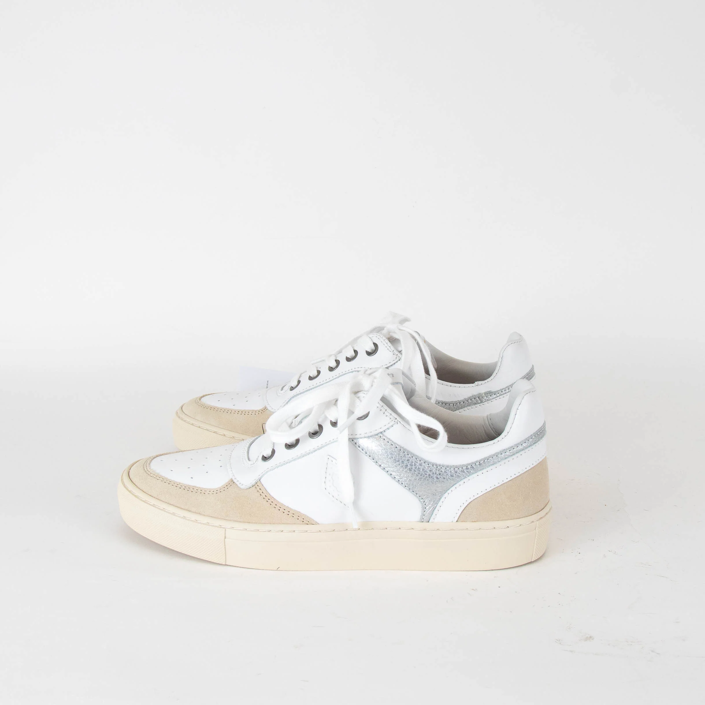 ba&sh White Leather Low Crush Trainers - Image 3