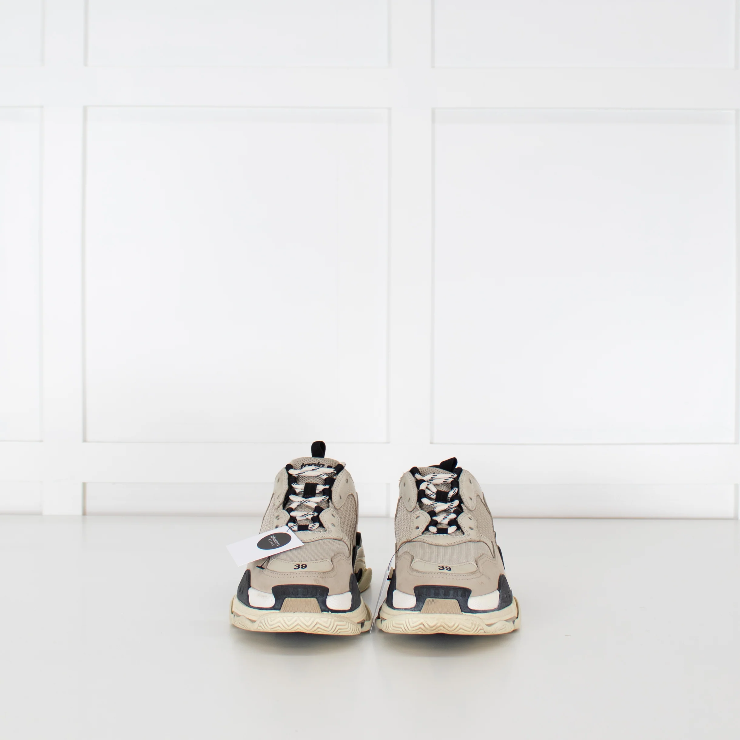 Balenciaga Beige Black Triple S Trainers - Image 2