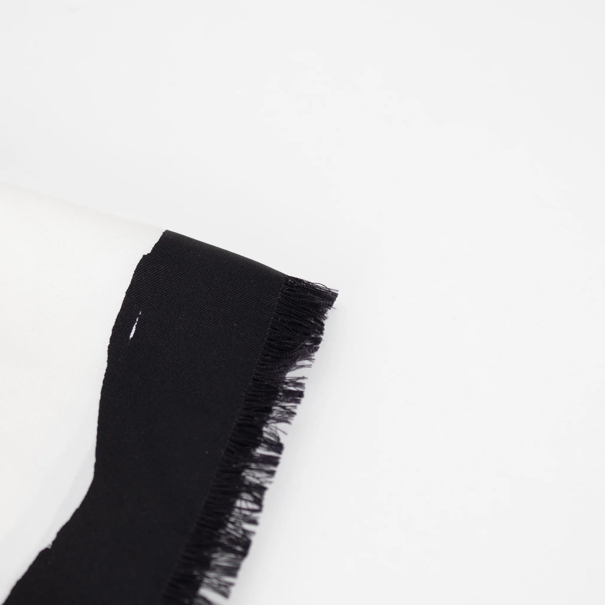 Balenciaga Cream Silk Scarf With Logo And Black Fringe - Image 6