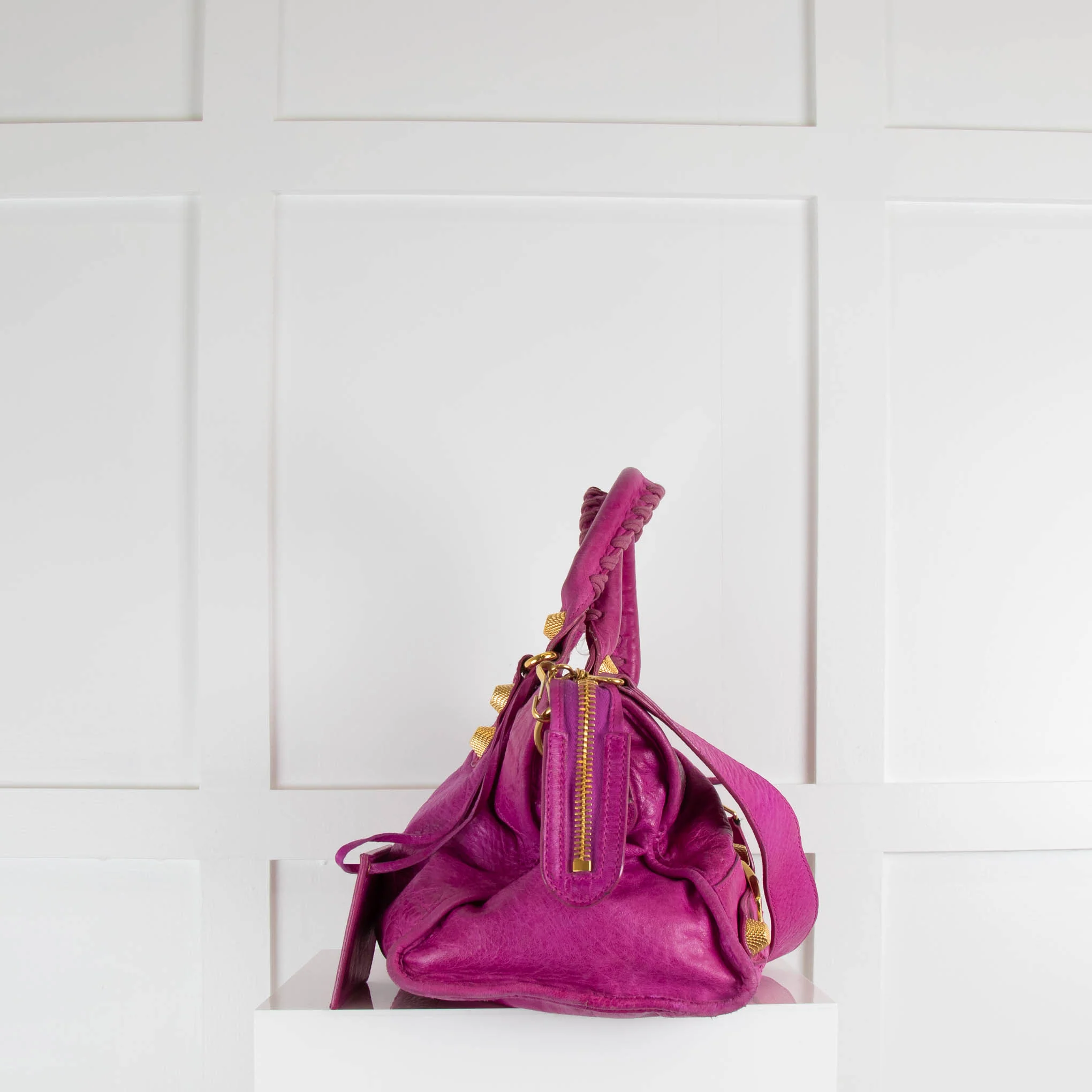 Balenciaga Cyclamen Leather GSH Part Time Tote - Image 4