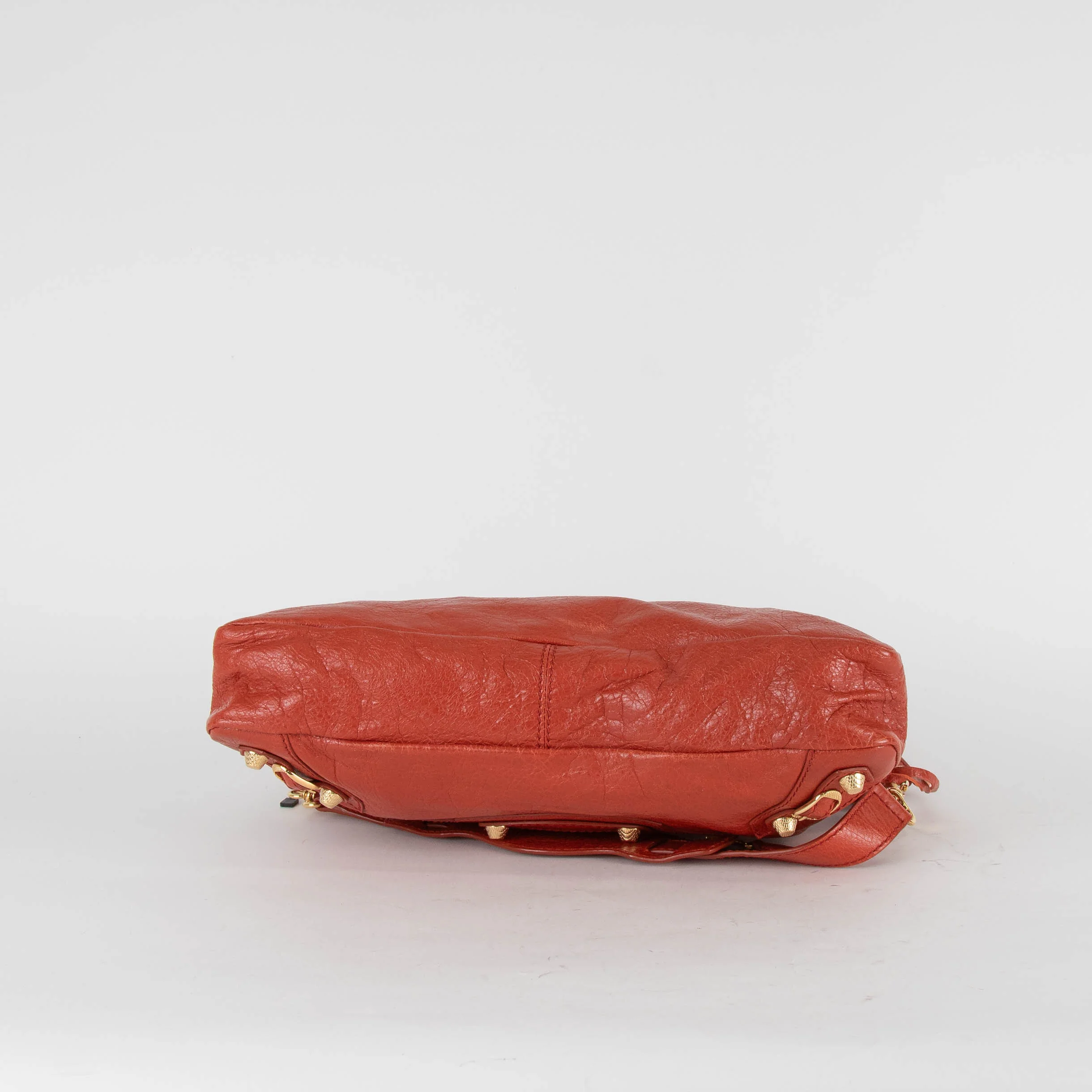 Balenciaga The First 2Way City Bag in Orange Crinkle Leather with Gold Hardware - Image 7