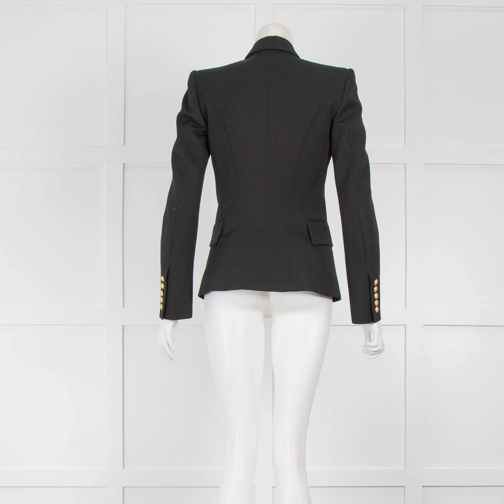 Balmain Classic Black Blazer with Gold Buttons - Image 3