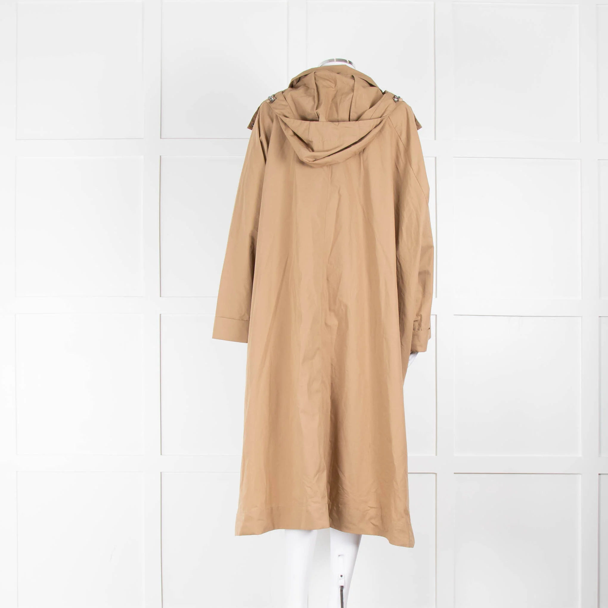 Bamford Beige Cotton Hooded Long Coat - Image 3