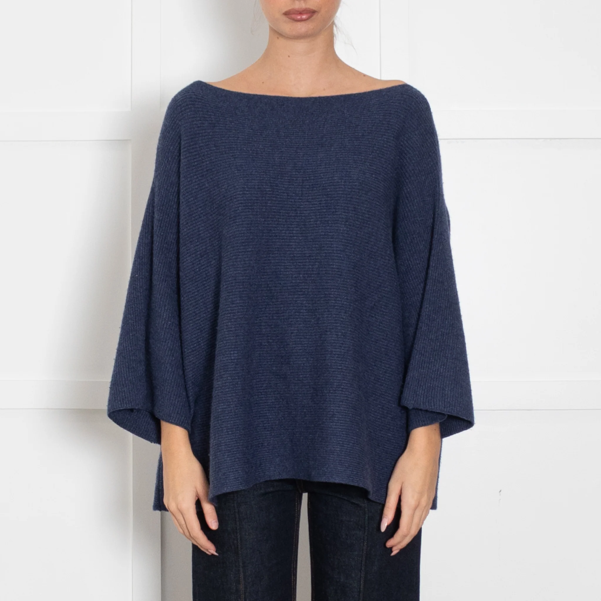 Bamford Blue Cashmere Wide Neck Top - Image 2
