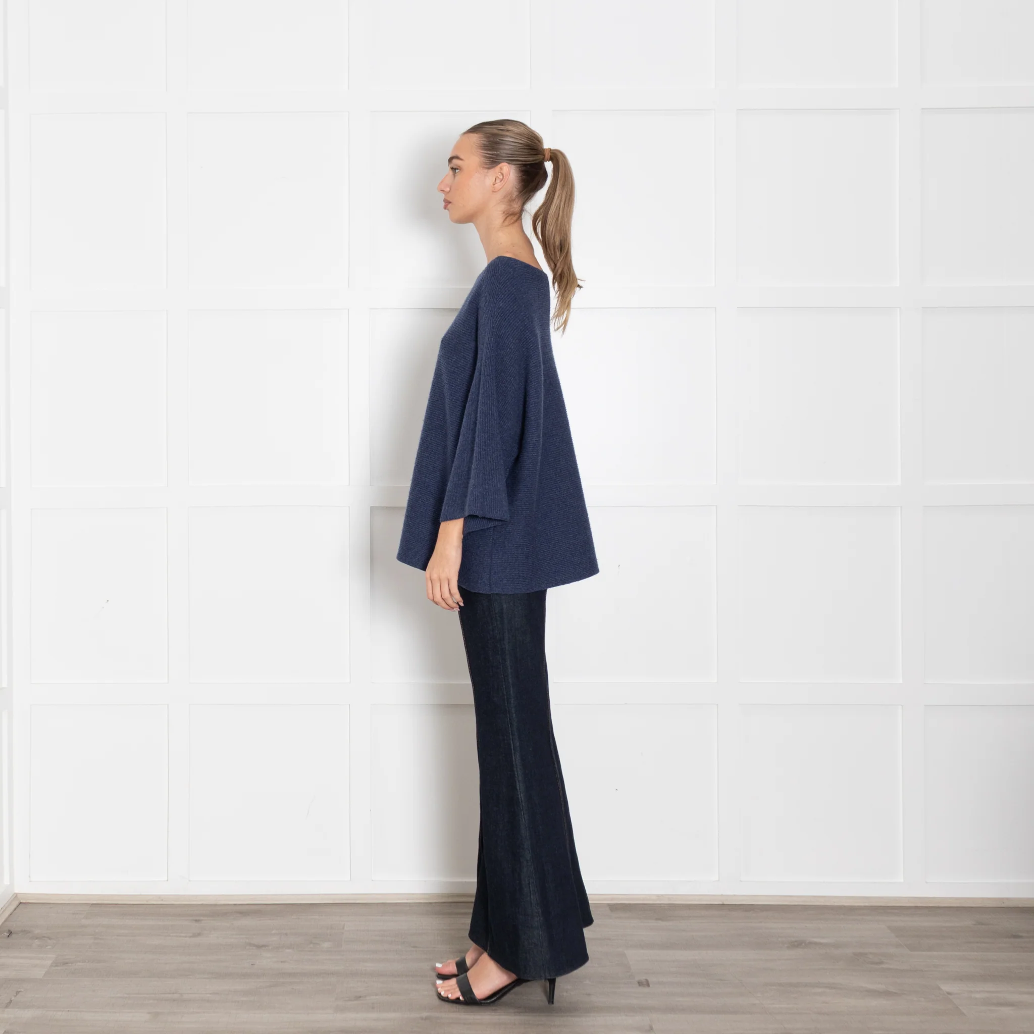 Bamford Blue Cashmere Wide Neck Top - Image 4