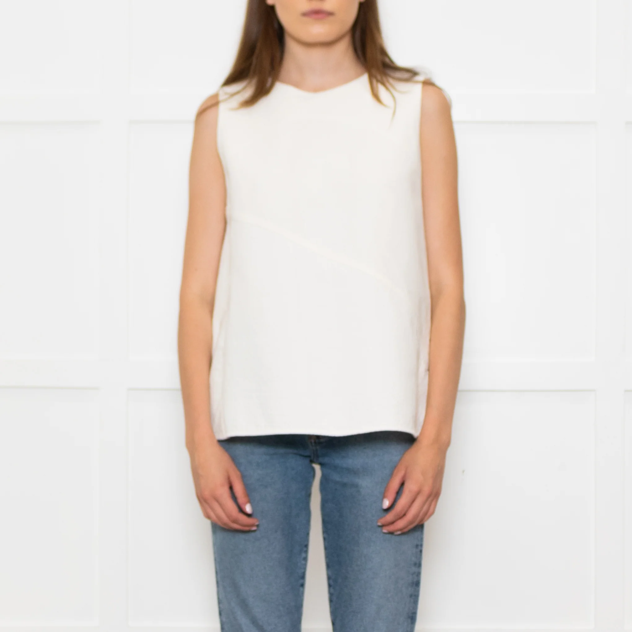 Bamford Cream Textured Sleeveless Top - Image 2