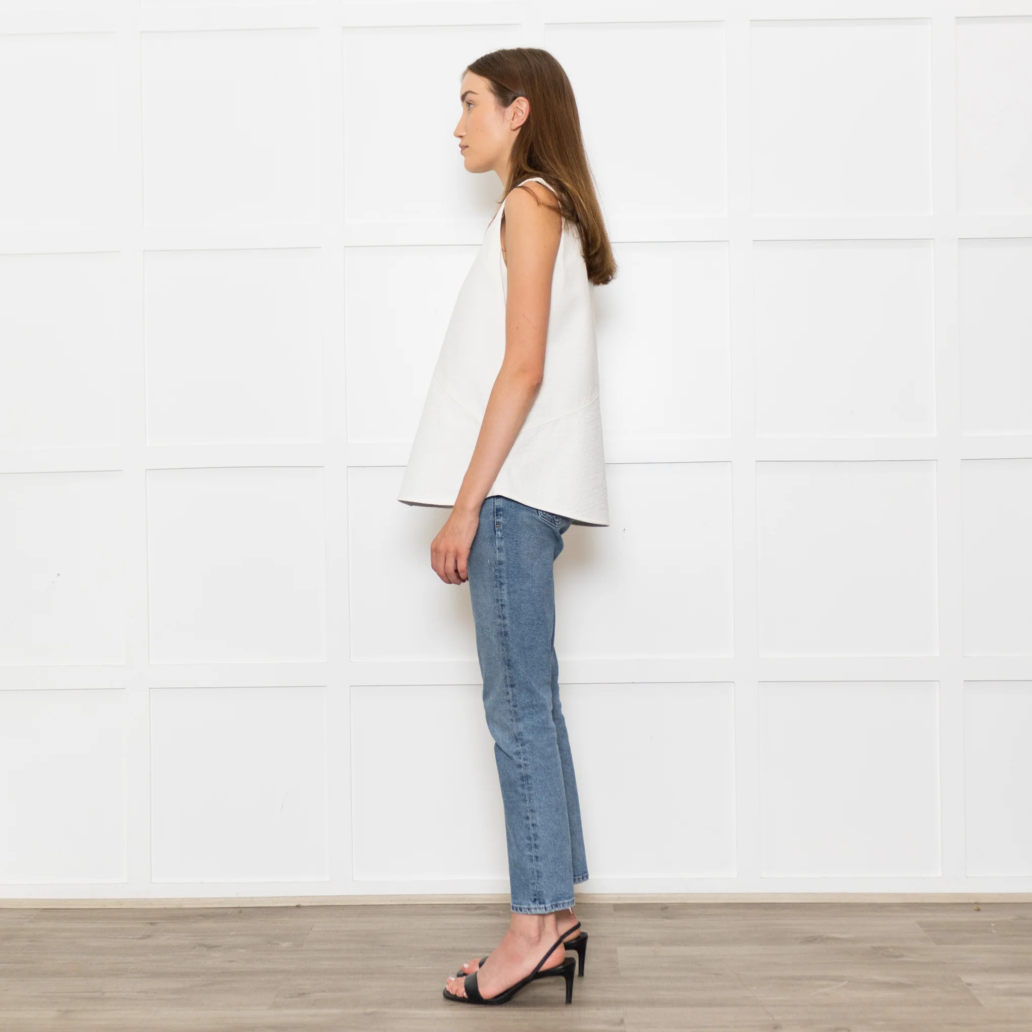 Bamford Cream Textured Sleeveless Top - Image 4