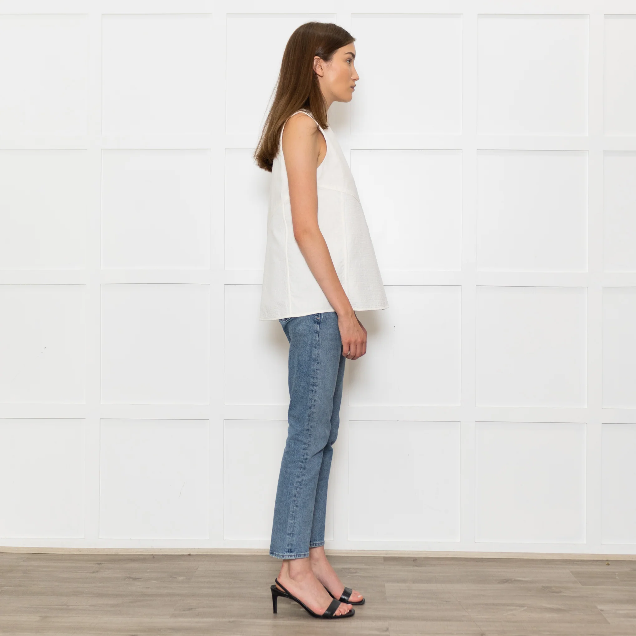 Bamford Cream Textured Sleeveless Top - Image 6