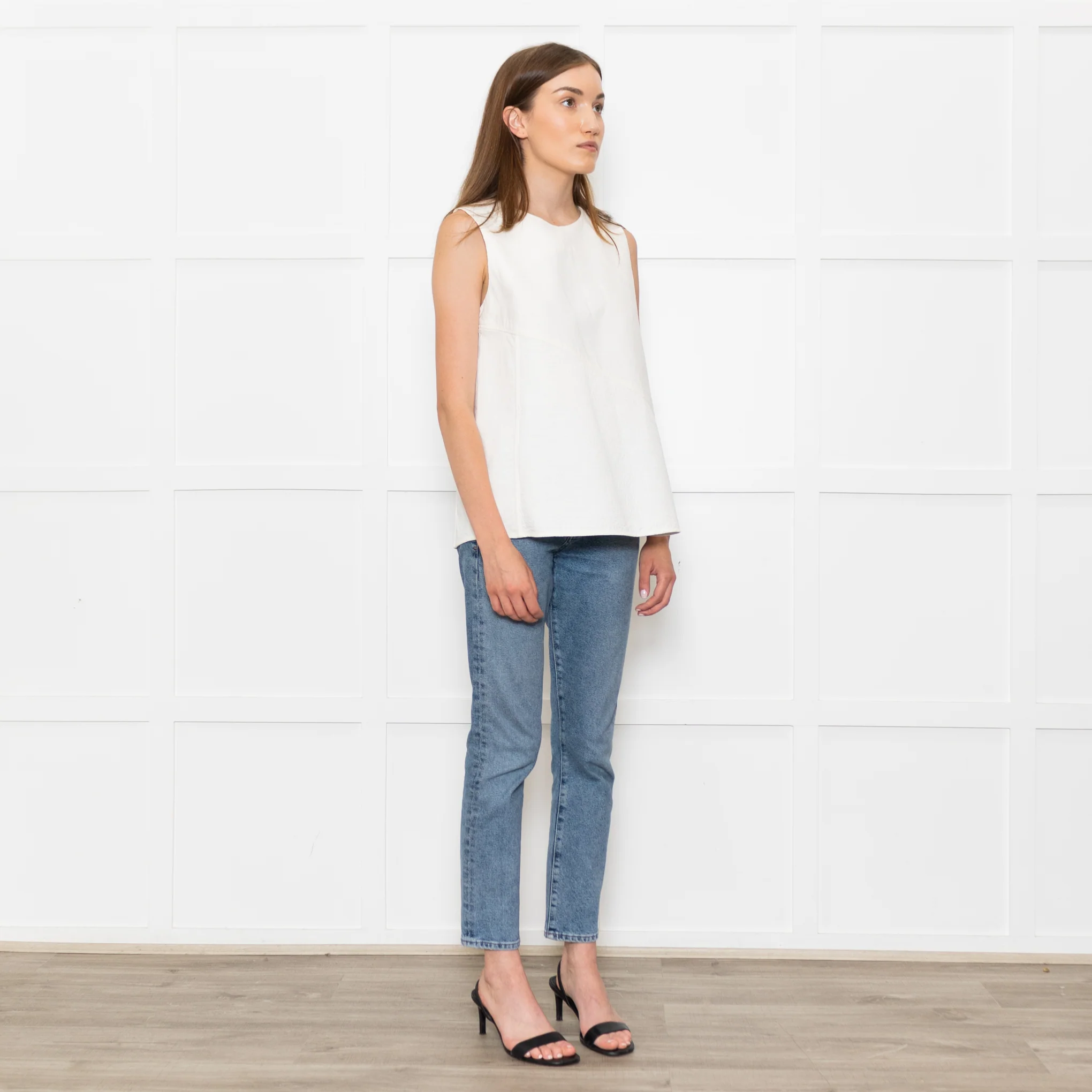 Bamford Cream Textured Sleeveless Top - Image 7