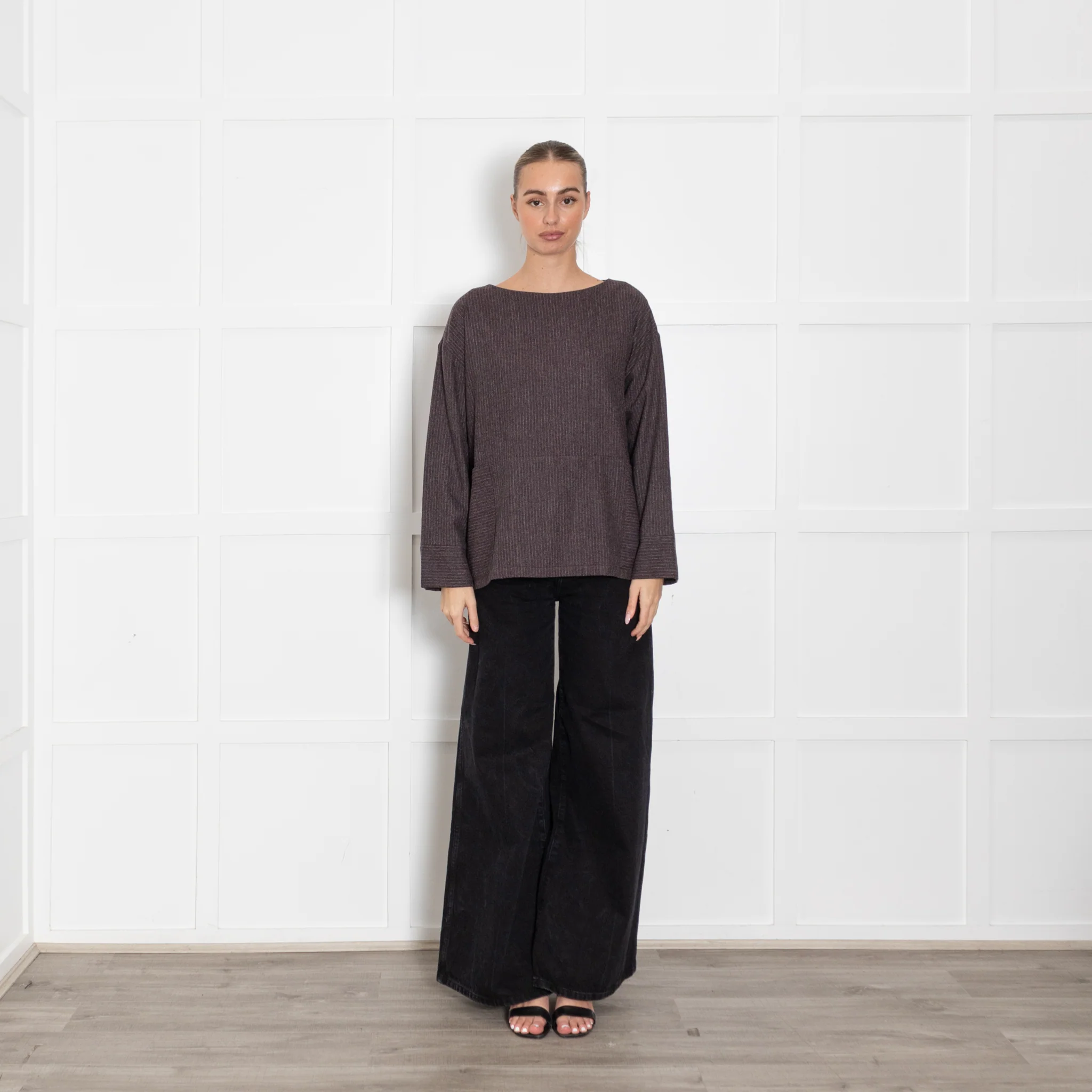 Bamford Grey With Pink Pinstripe Top