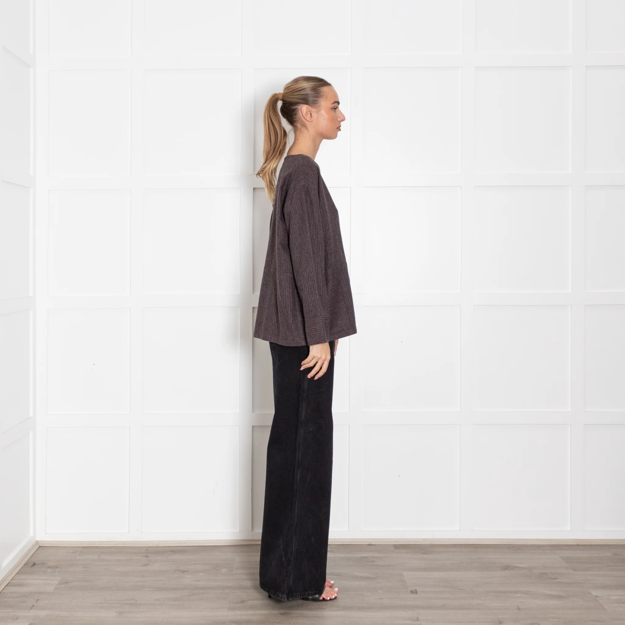 Bamford Grey With Pink Pinstripe Top - Image 6