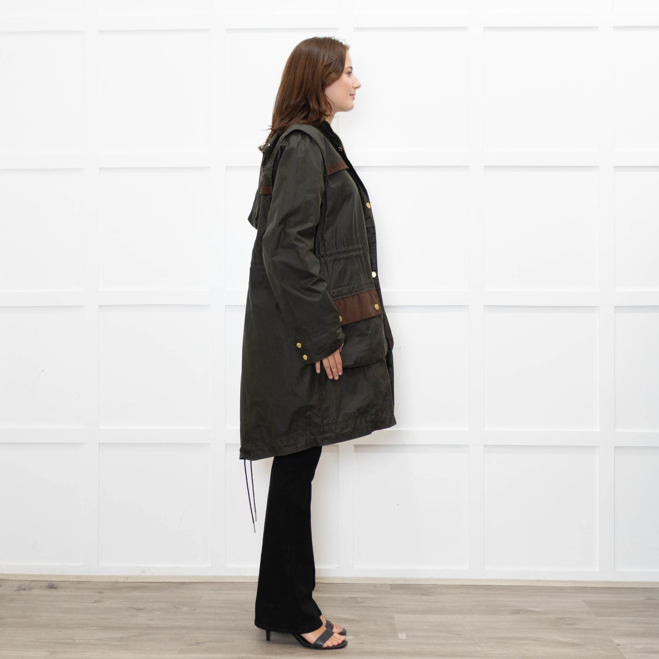 Barbour Green Waxed Lightweight Taylor Coat - Image 6