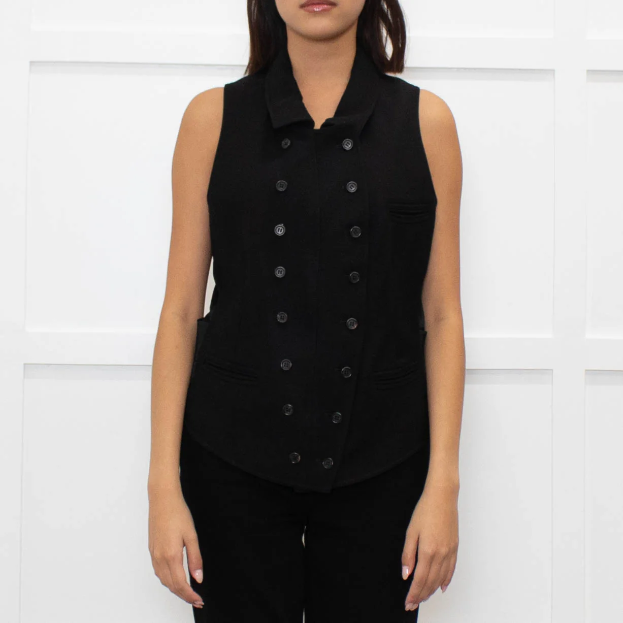 Barney's New York Black Double-Breasted Waistcoat - Image 2