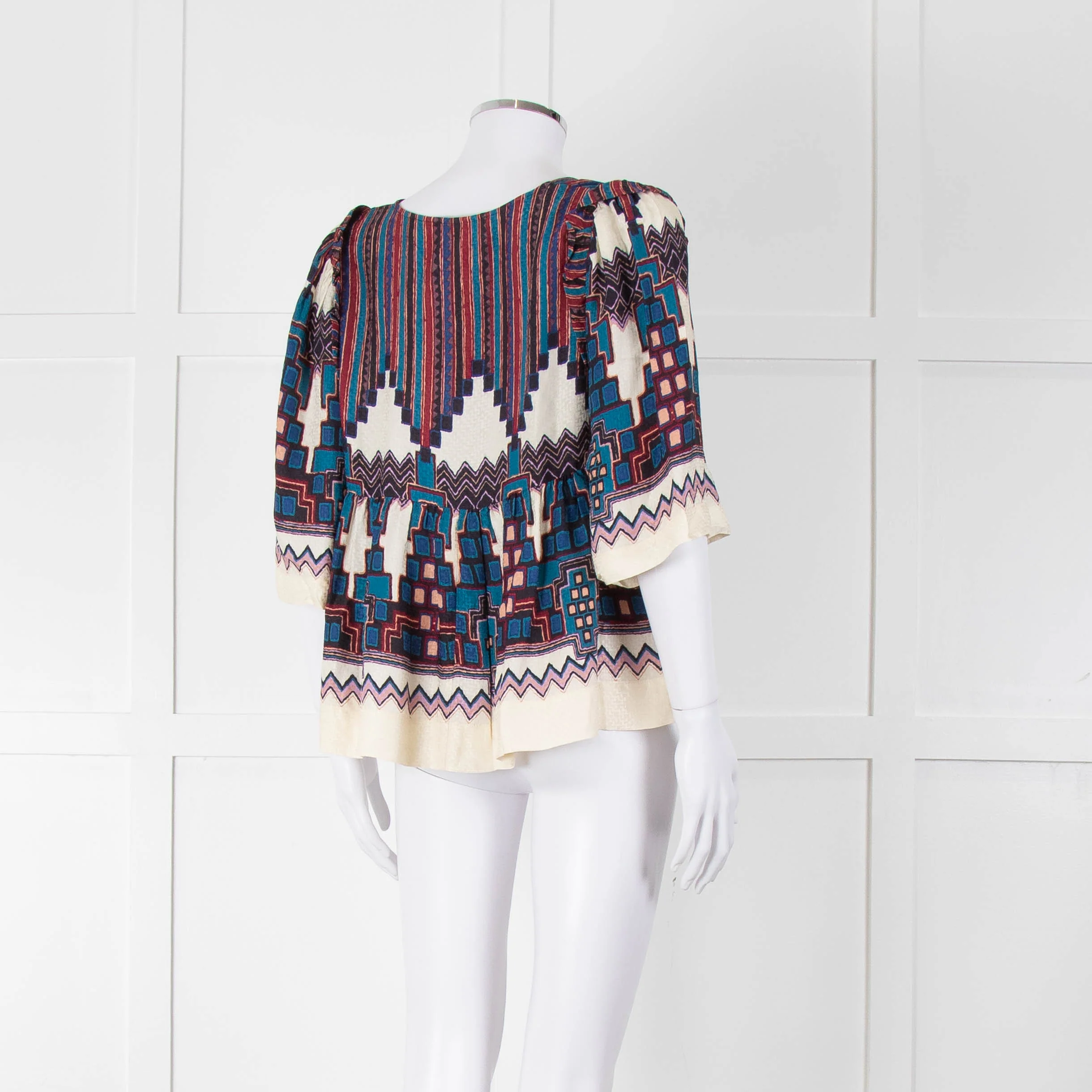 Ba&sh Aztec Tiered V Neck Blouse - Image 4