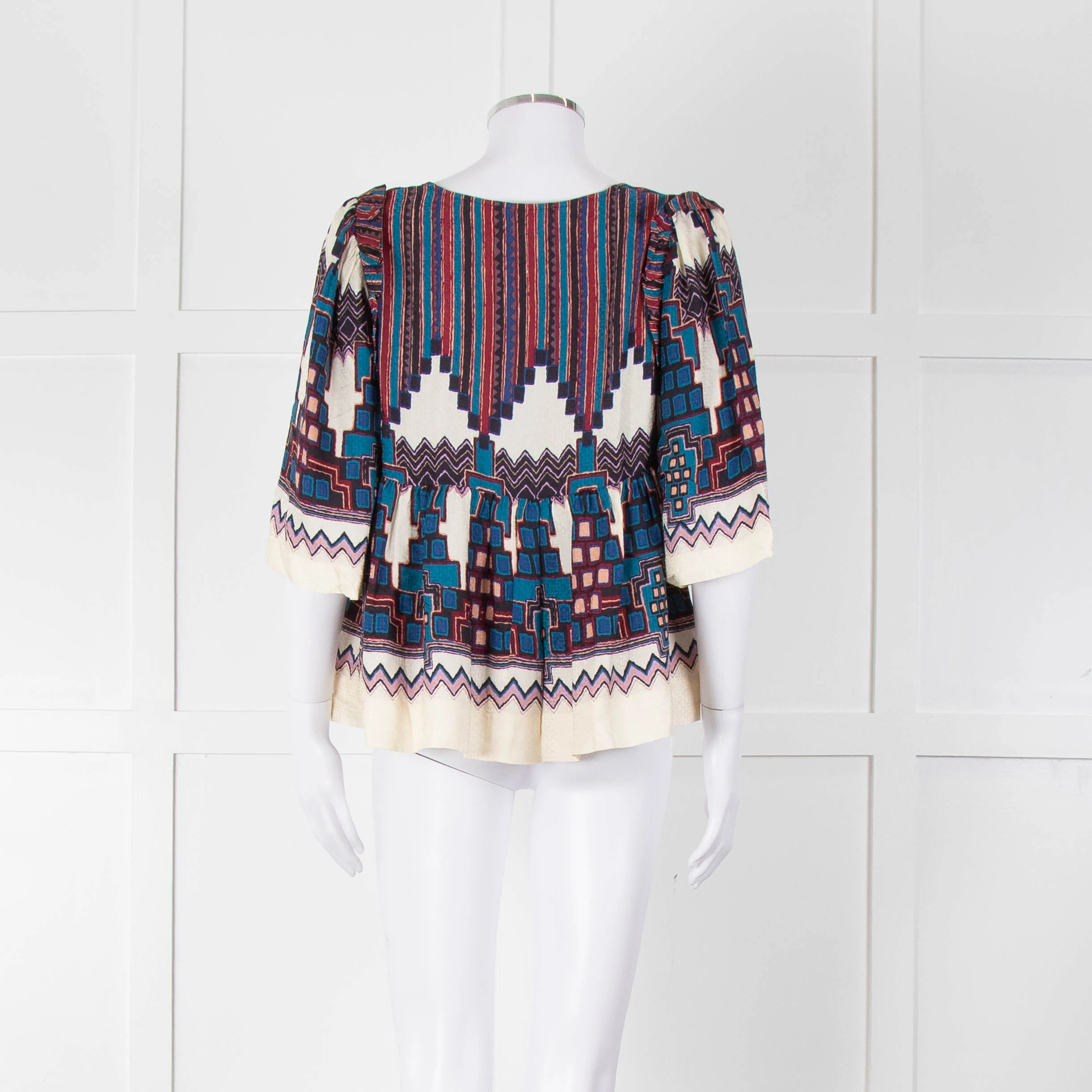 Ba&sh Aztec Tiered V Neck Blouse - Image 5