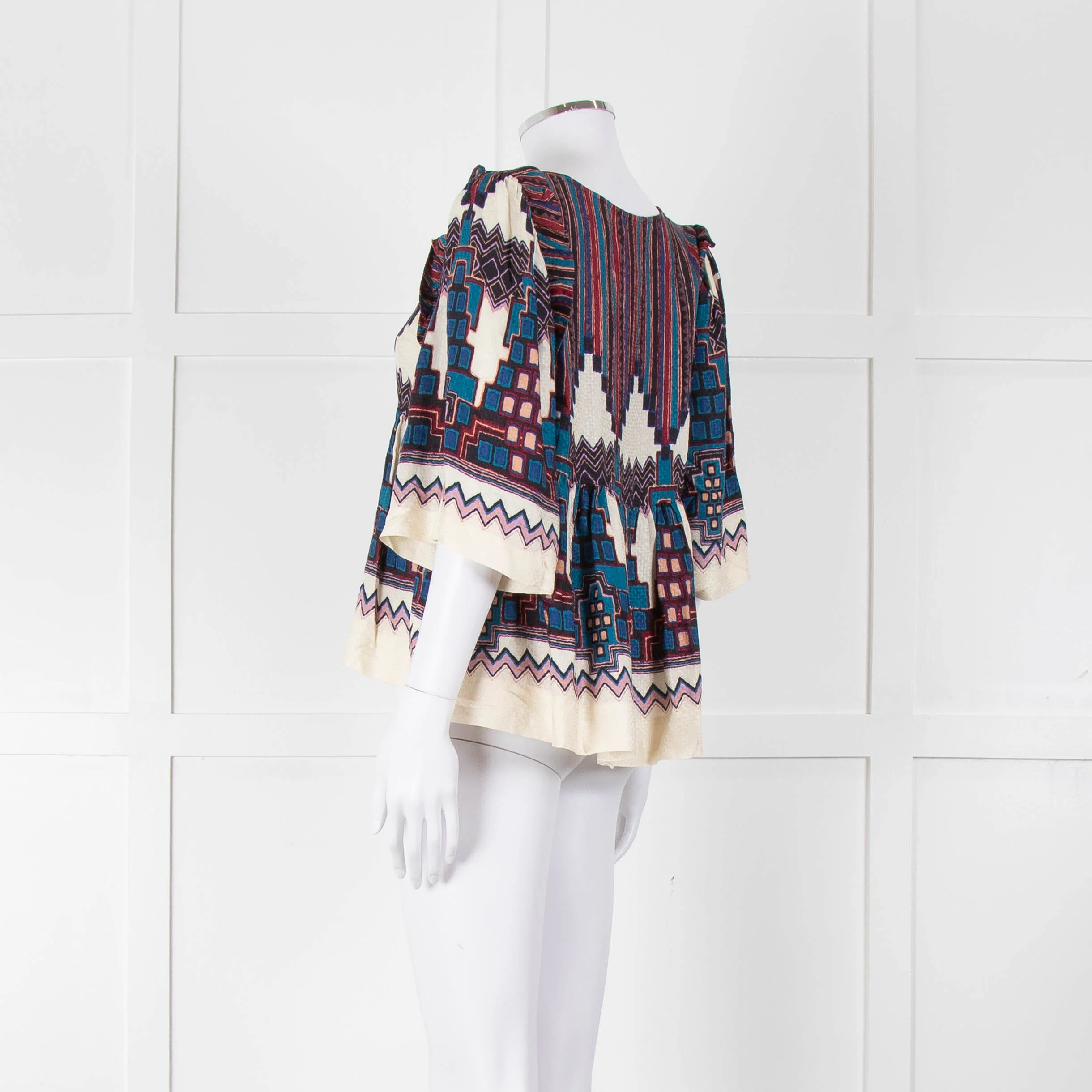 Ba&sh Aztec Tiered V Neck Blouse - Image 6