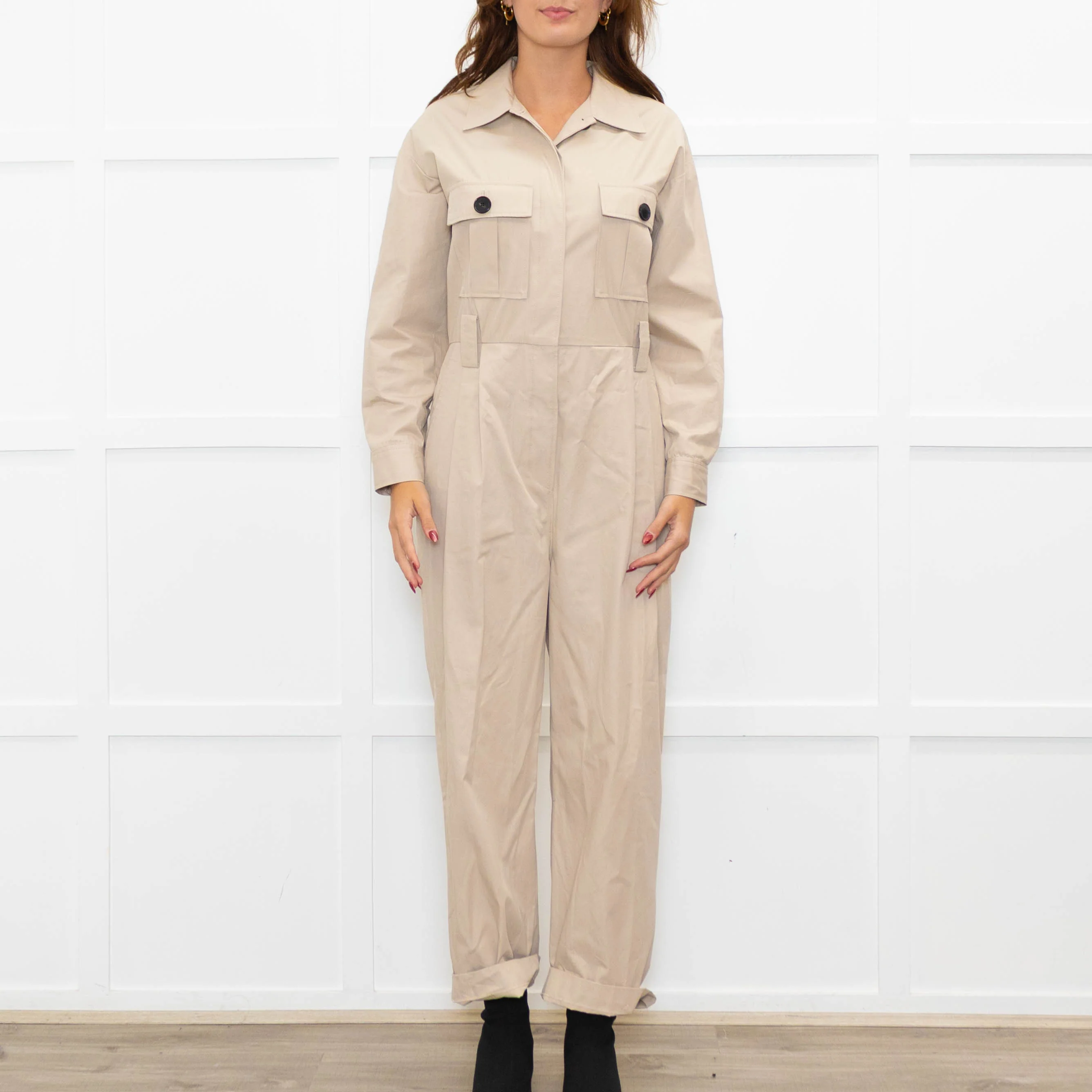 Ba&sh Beige Safari Style Jumpsuit - Image 2