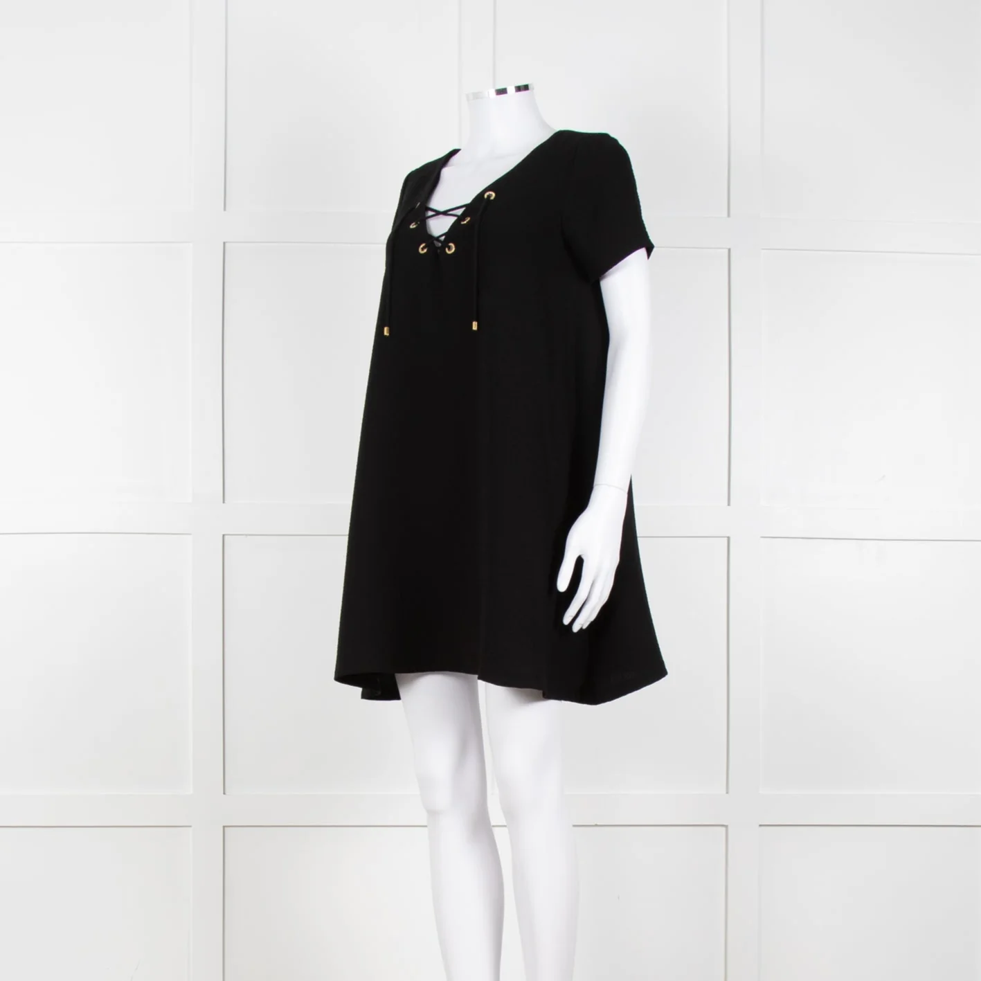 Ba&sh Black Crinkle Tie Front Mini Dress - Image 2