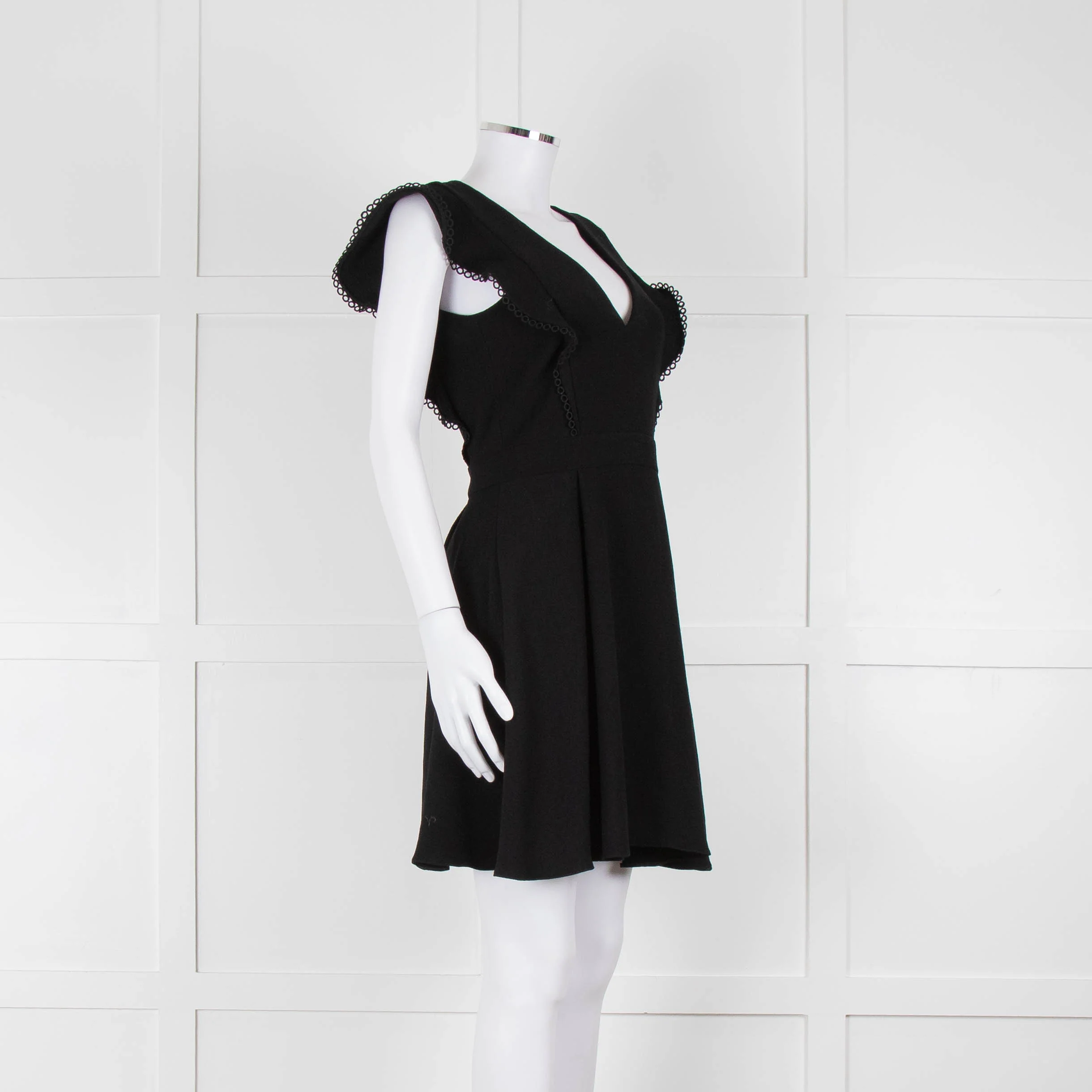 Ba&sh Black Deep V Neck Cap Sleeves Mini Dress - Image 2