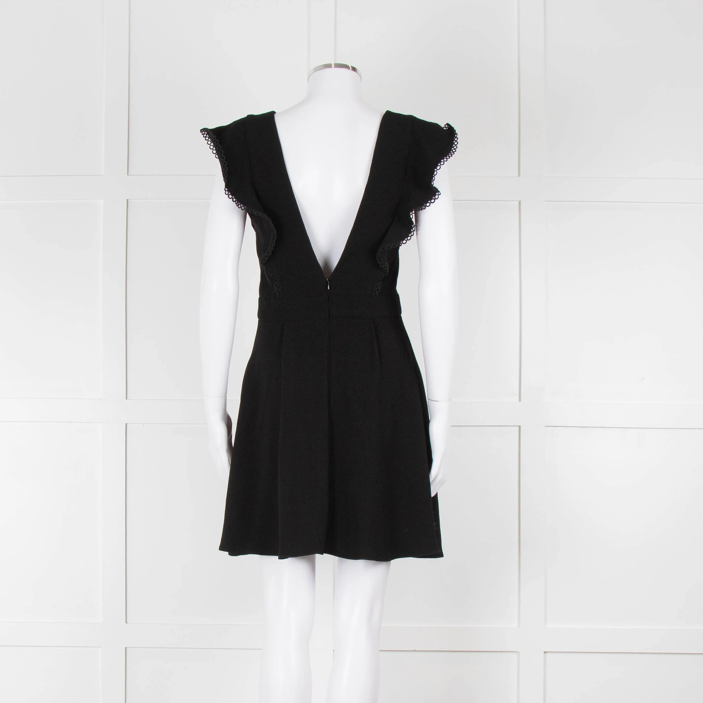 Ba&sh Black Deep V Neck Cap Sleeves Mini Dress - Image 5