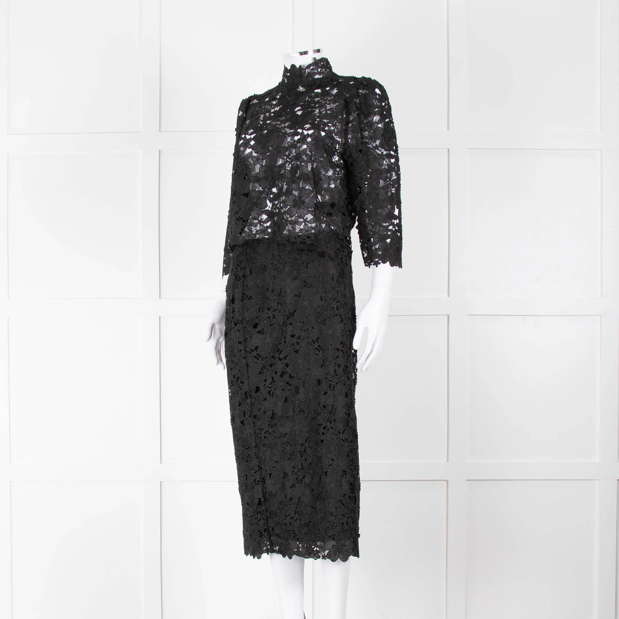 Ba&sh Black Lace Midi Skirt - Image 9