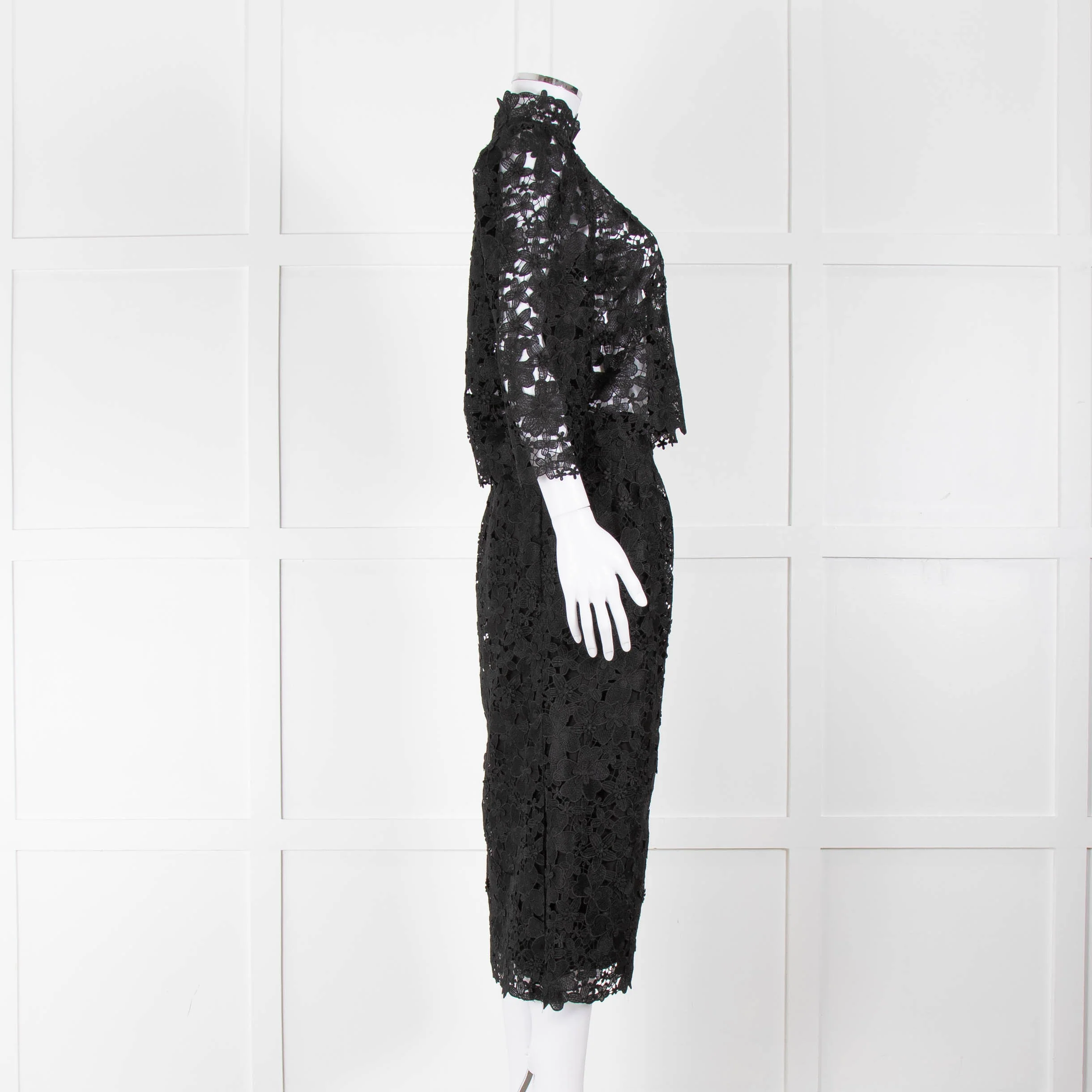 Ba&sh Black Lace Top with High Neck - Image 4