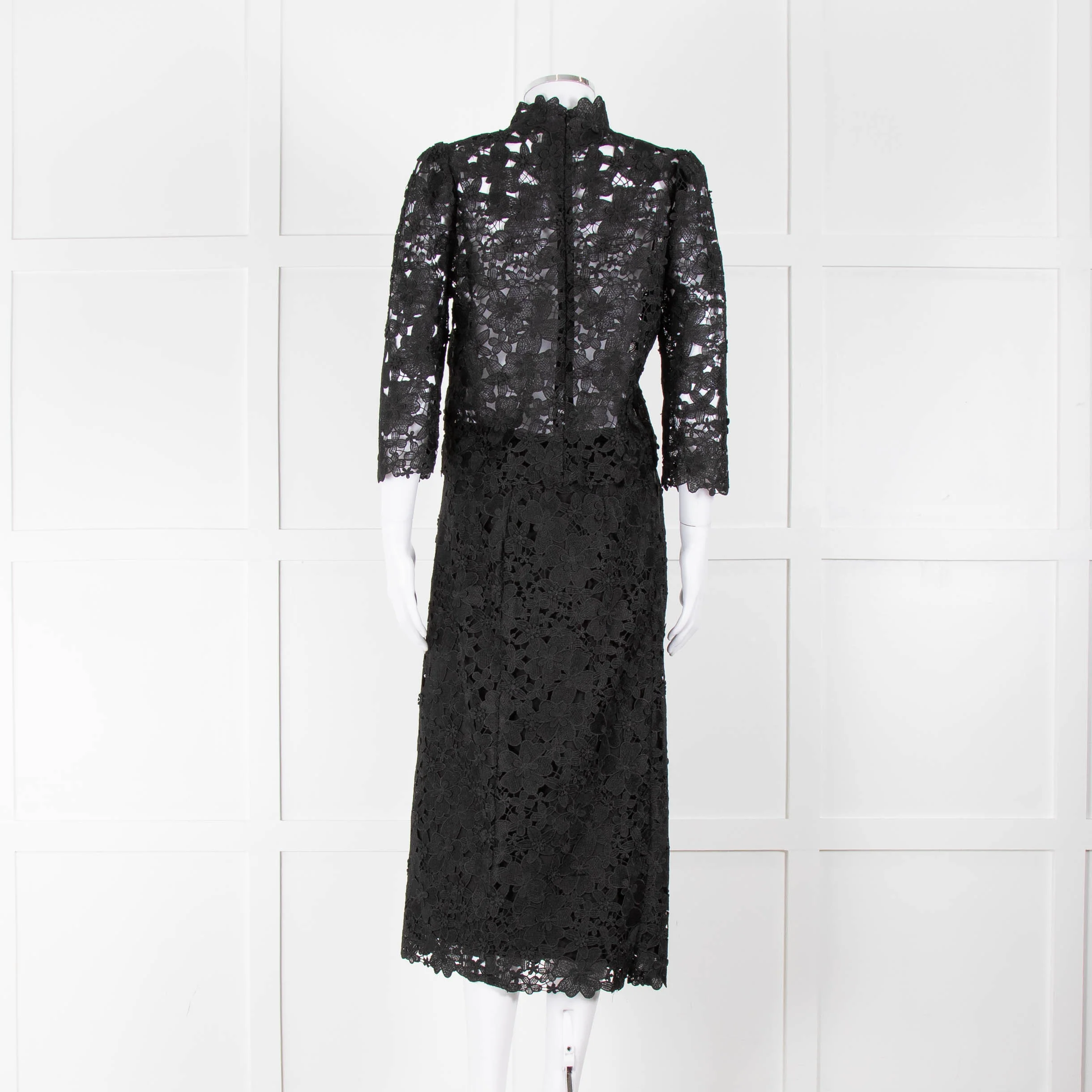 Ba&sh Black Lace Top with High Neck - Image 6