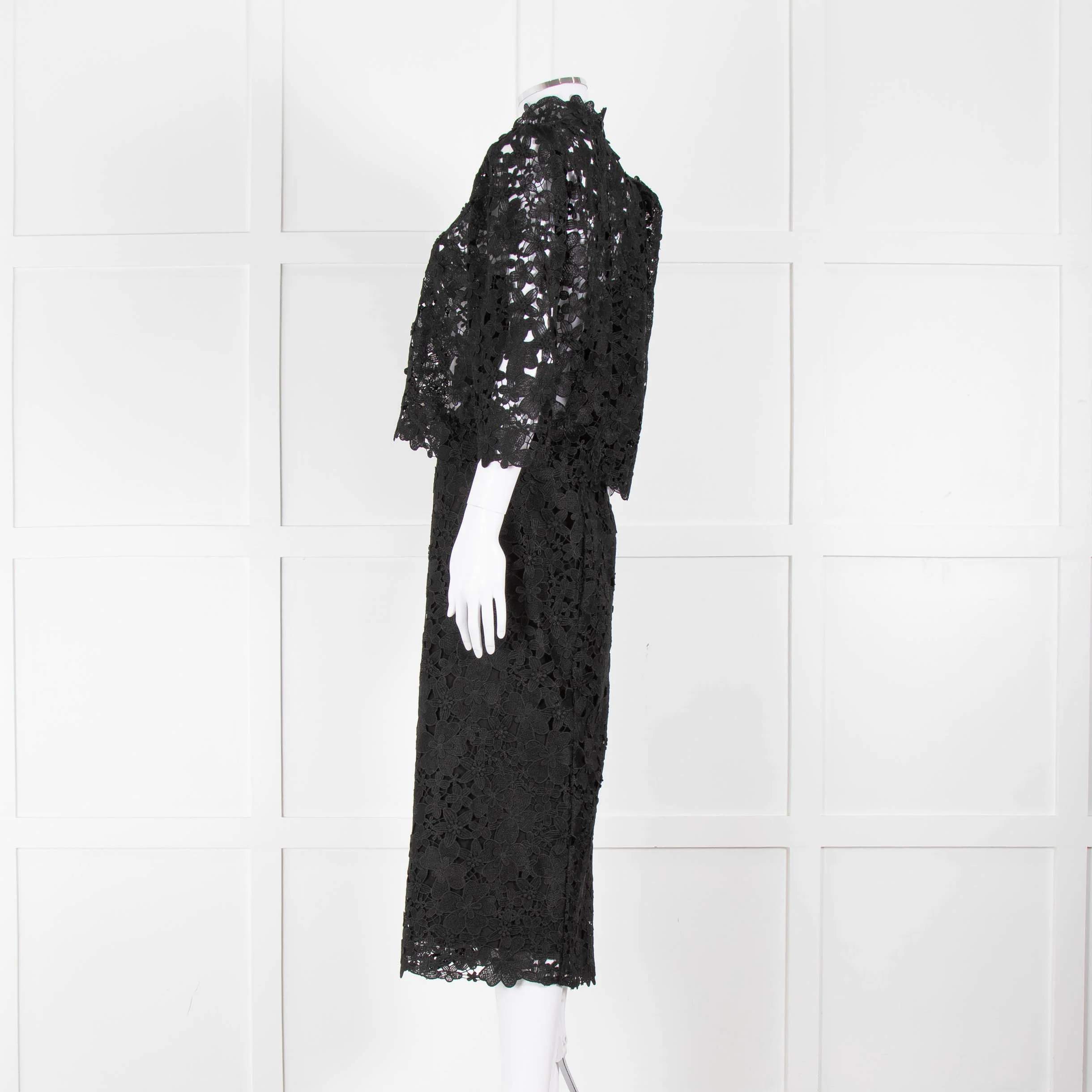 Ba&sh Black Lace Top with High Neck - Image 7