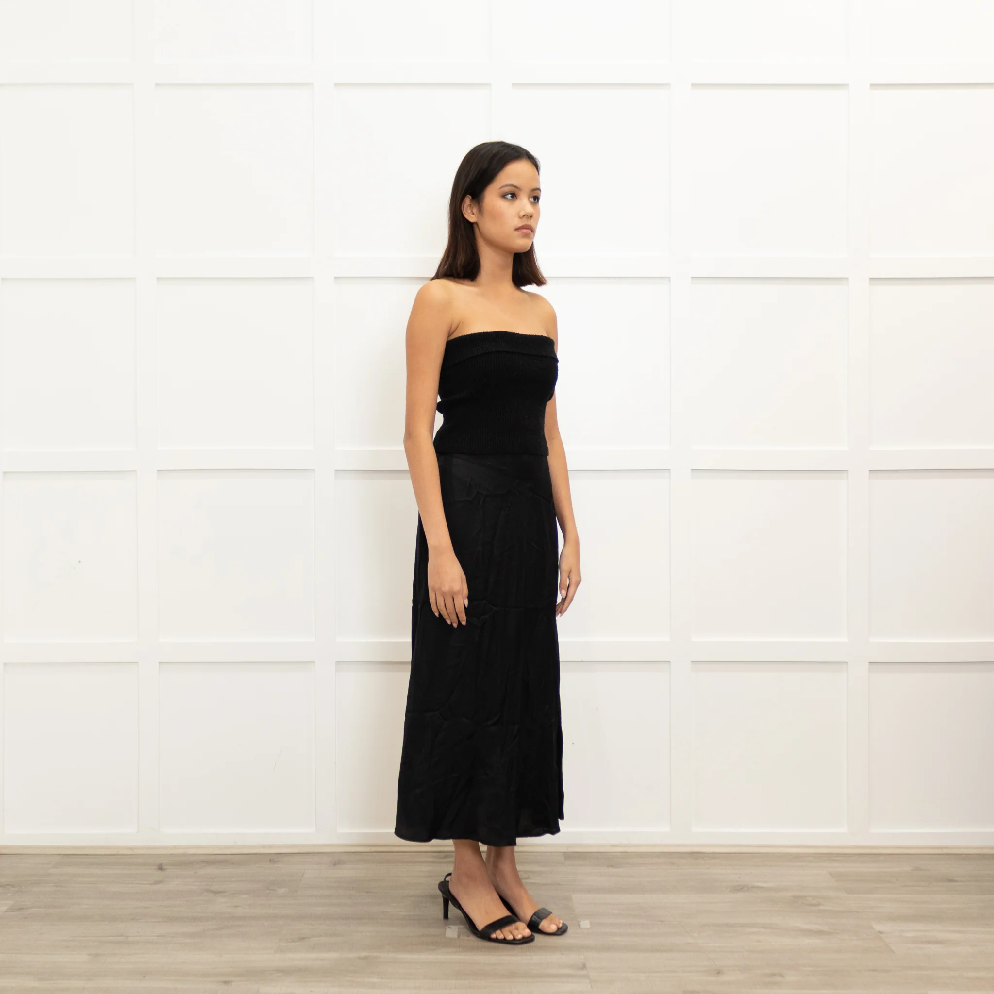 Ba&Sh Black On Black Print Midi Skirt - Image 3