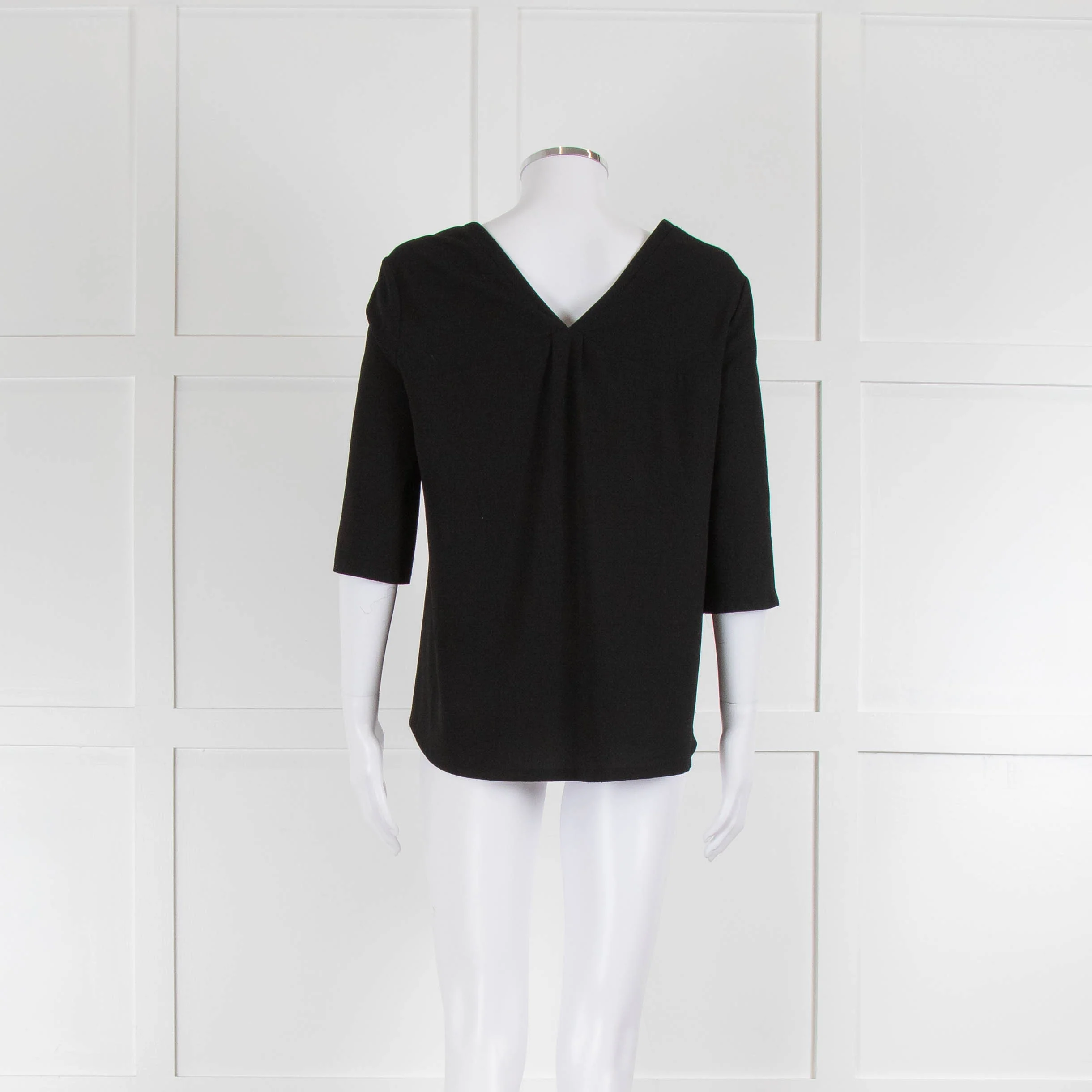 ba&sh Black V Neck Short Sleeve Top - Image 3