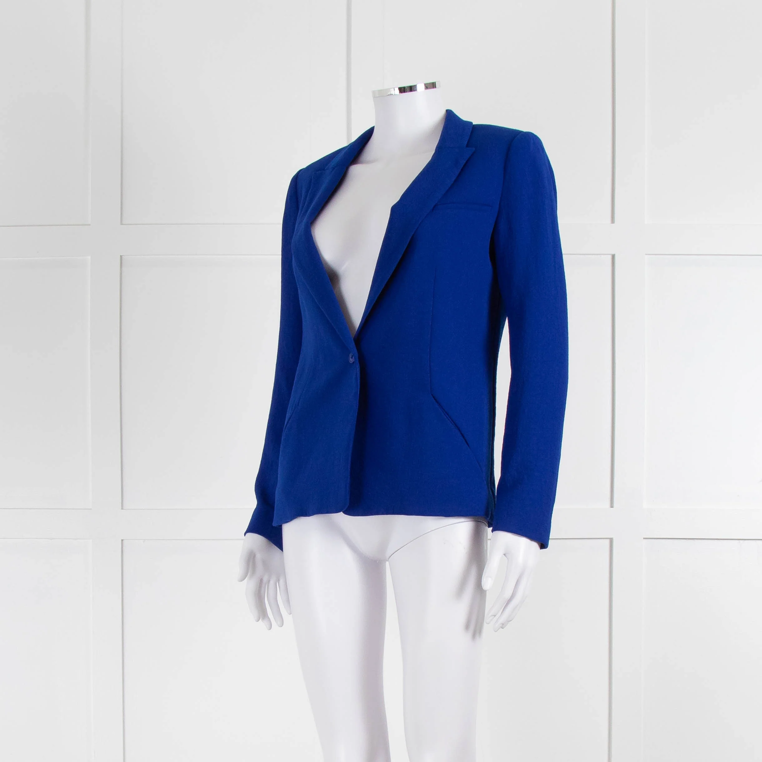 ba&sh Cobalt Blue Single Breasted Short Jacket - Image 8