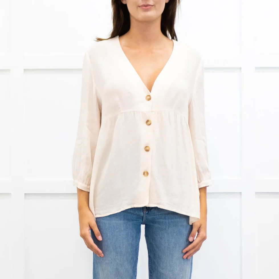Ba&Sh Pale Peach Button Up Blouse - Image 2