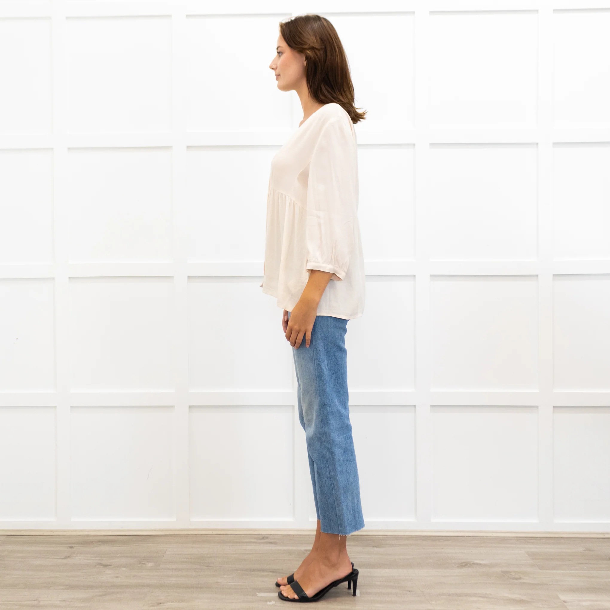 Ba&Sh Pale Peach Button Up Blouse - Image 4