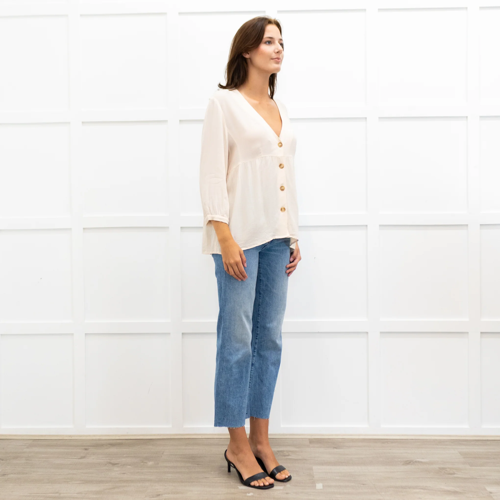 Ba&Sh Pale Peach Button Up Blouse - Image 7