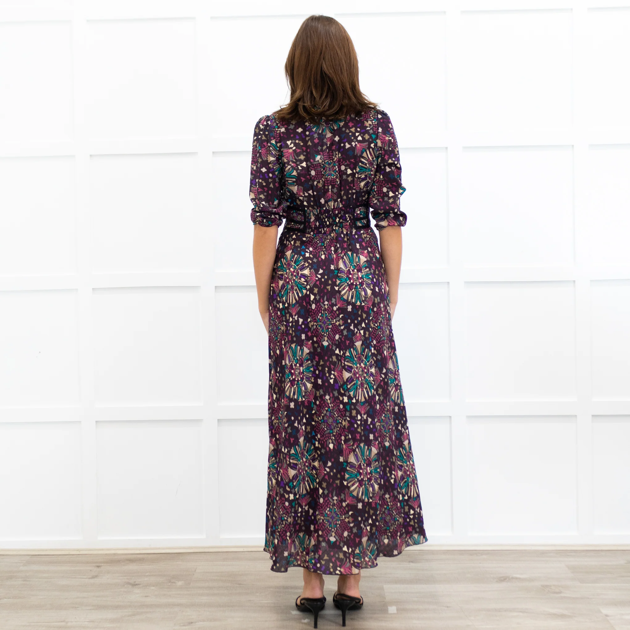 Ba&sh Fazia Purple Floral V Neck Maxi Dress - Image 5