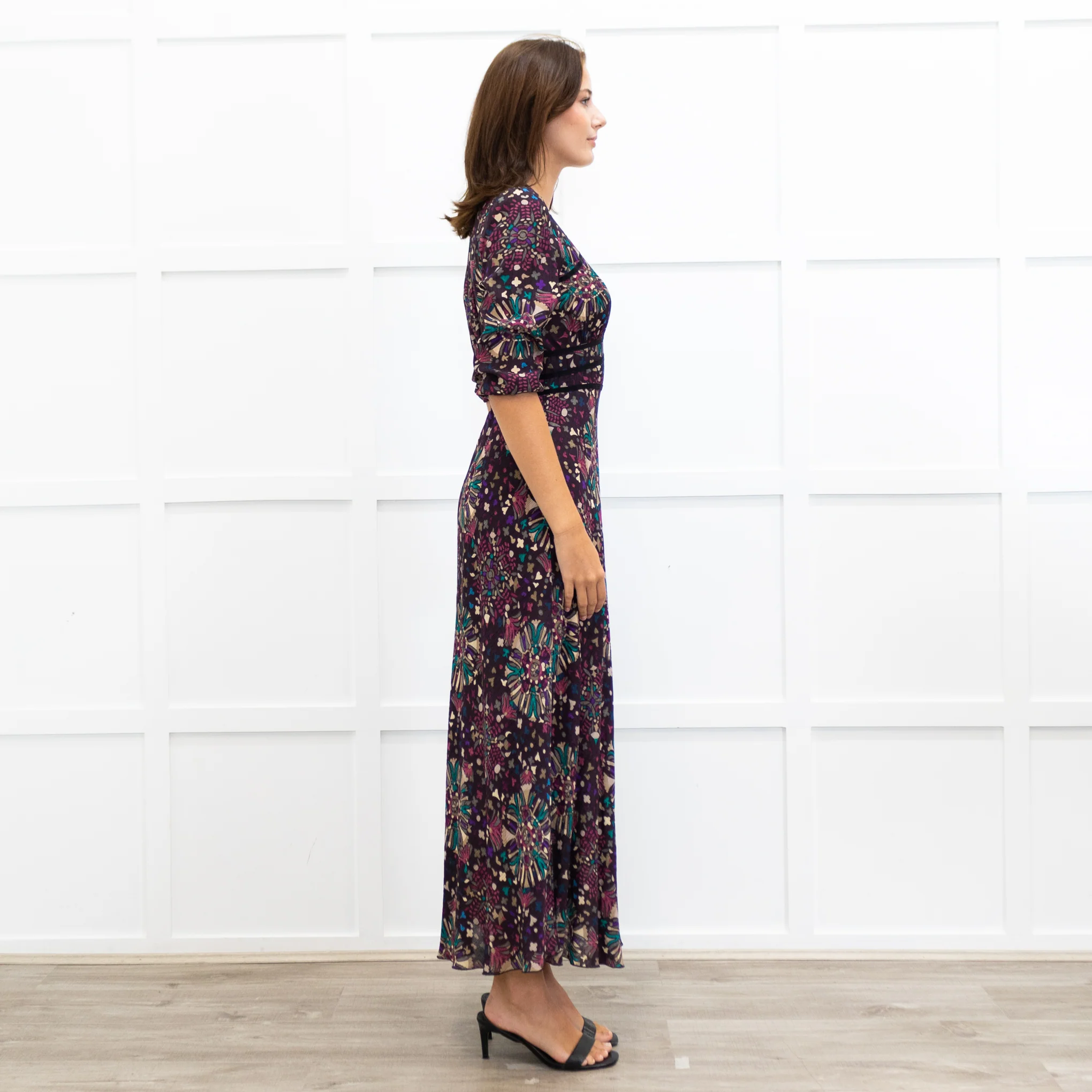 Ba&sh Fazia Purple Floral V Neck Maxi Dress - Image 6