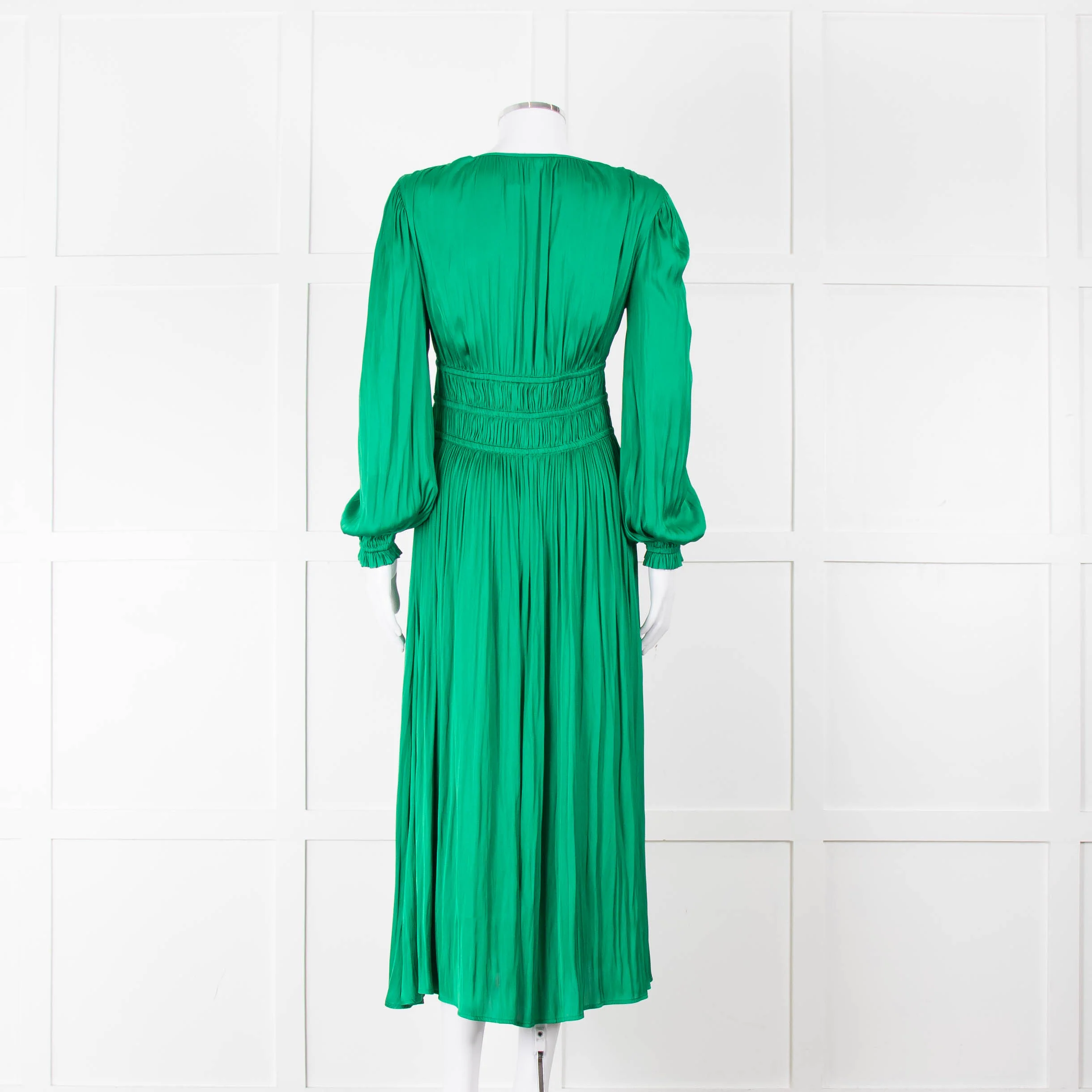 Maje Green Flowy Long Sleeve Midi Dress - Image 5