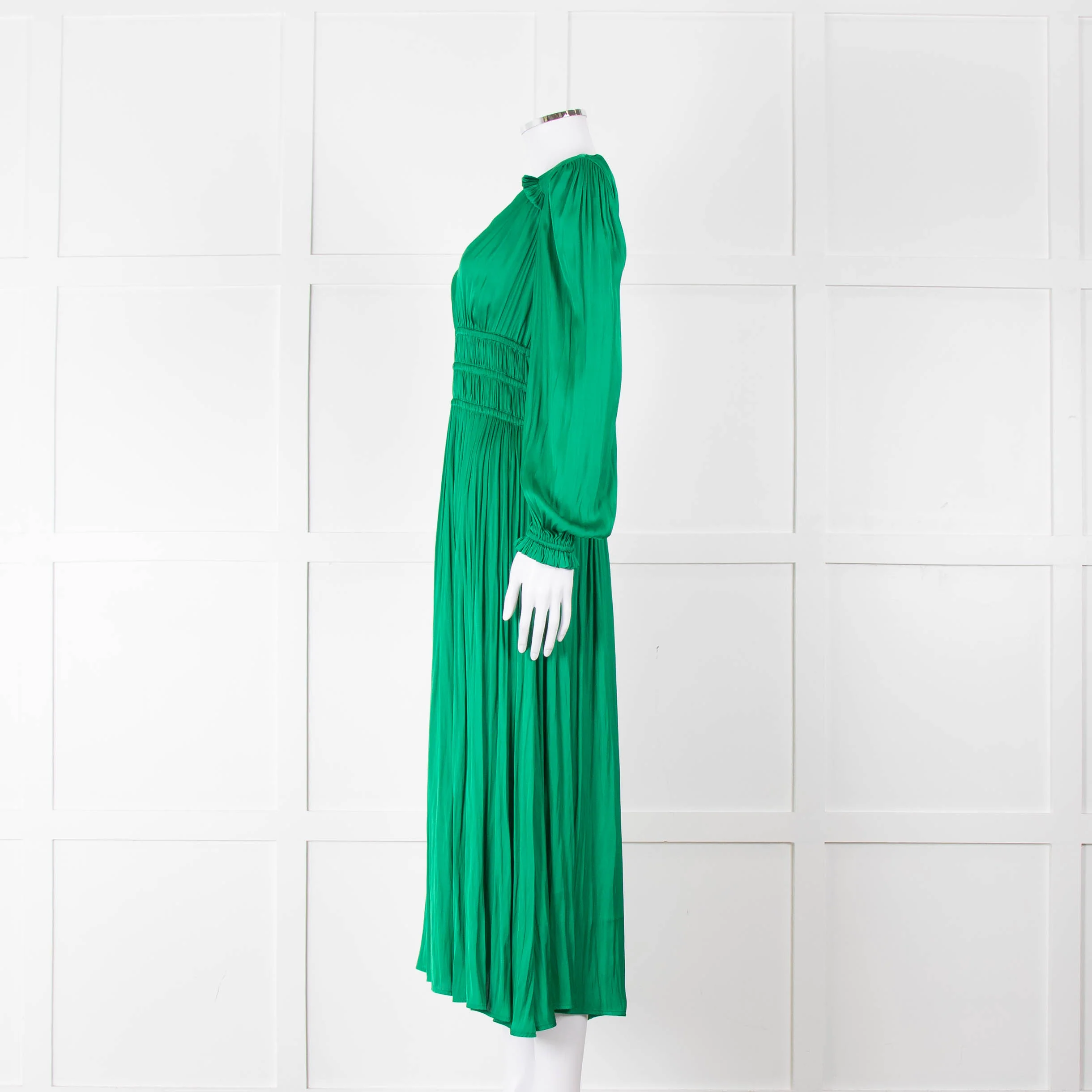 Maje Green Flowy Long Sleeve Midi Dress - Image 7