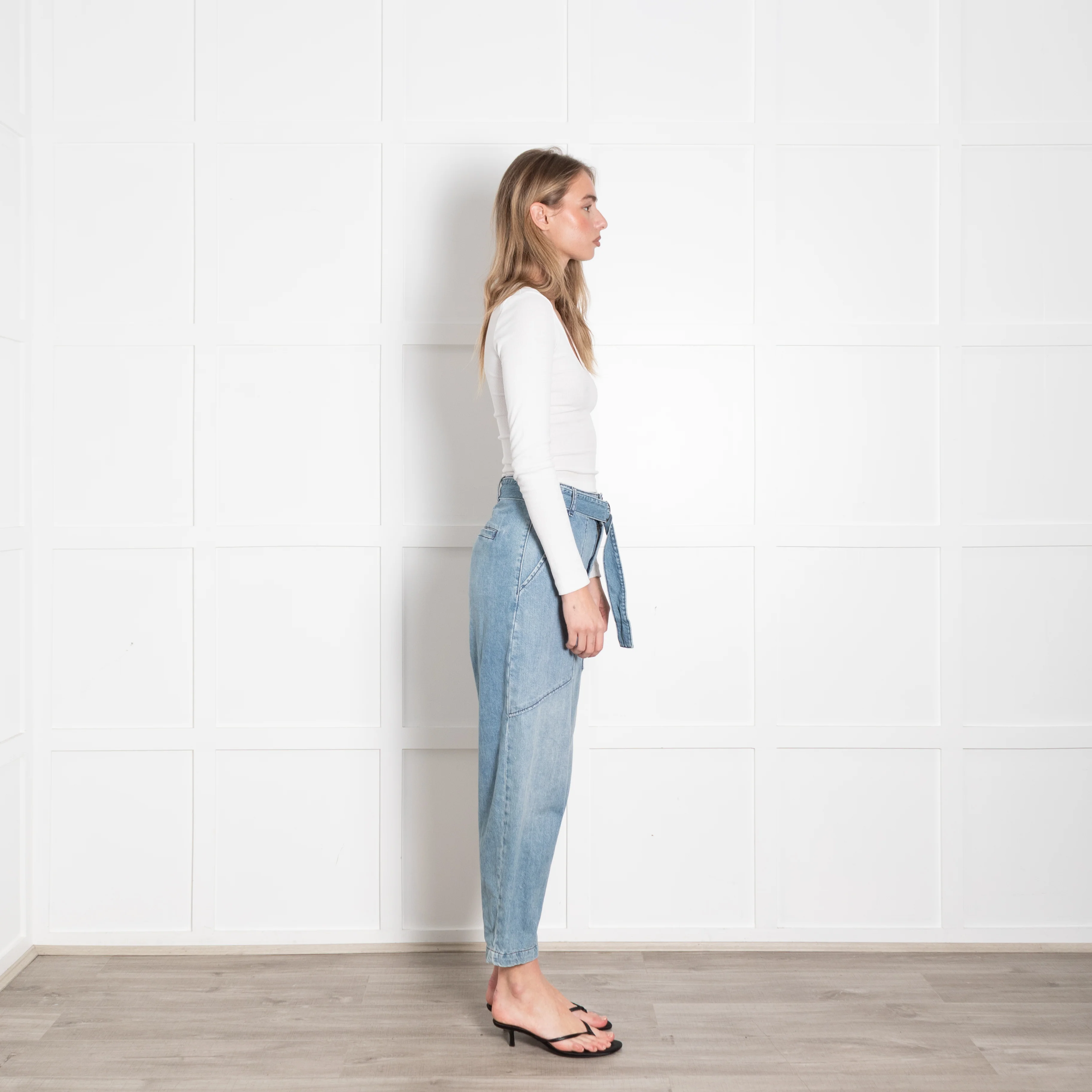 Ba&Sh Light Blue Denim Barrel Leg Jeans - Image 6